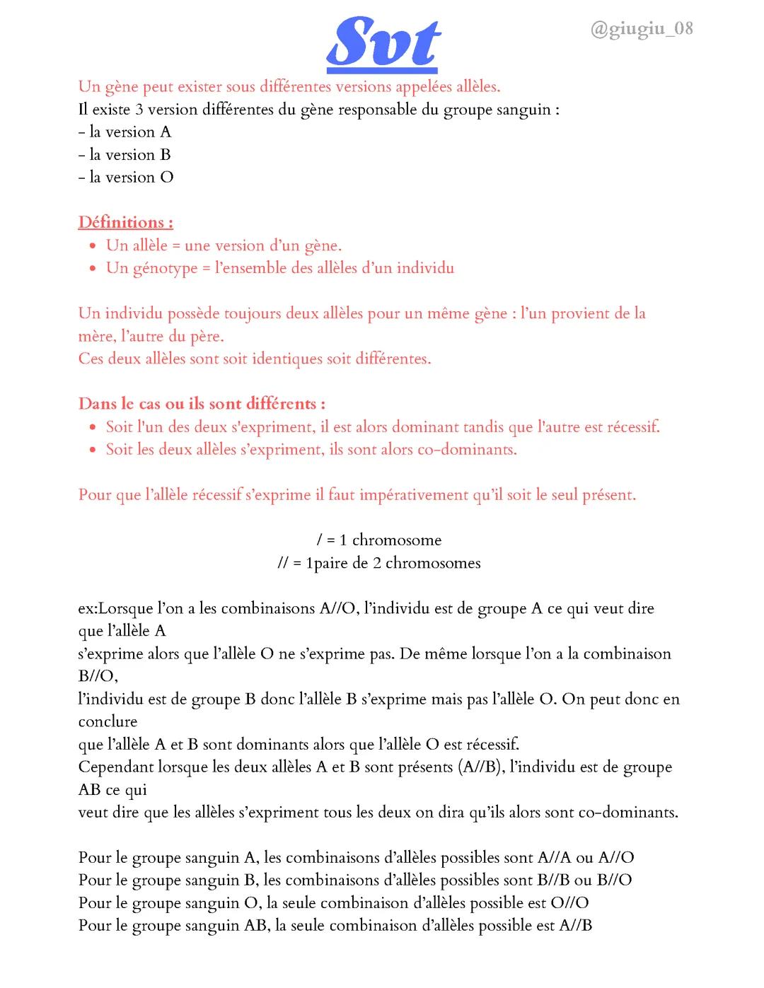 La Diversité Génétique des Individus - SVT