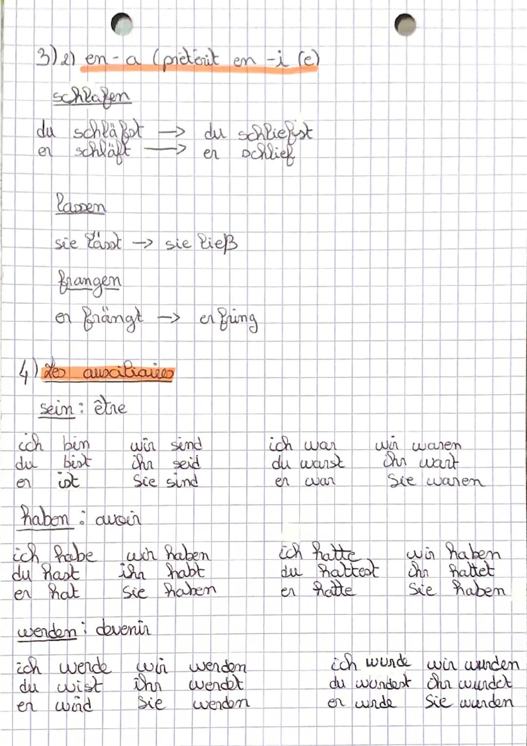 • Verbes faibles:
radical de l'infinitif + te + terminaison
• Verber forts?
11 les autres
ALLEMAND
présent
ich sehe
du siehst
er sieht
T
->