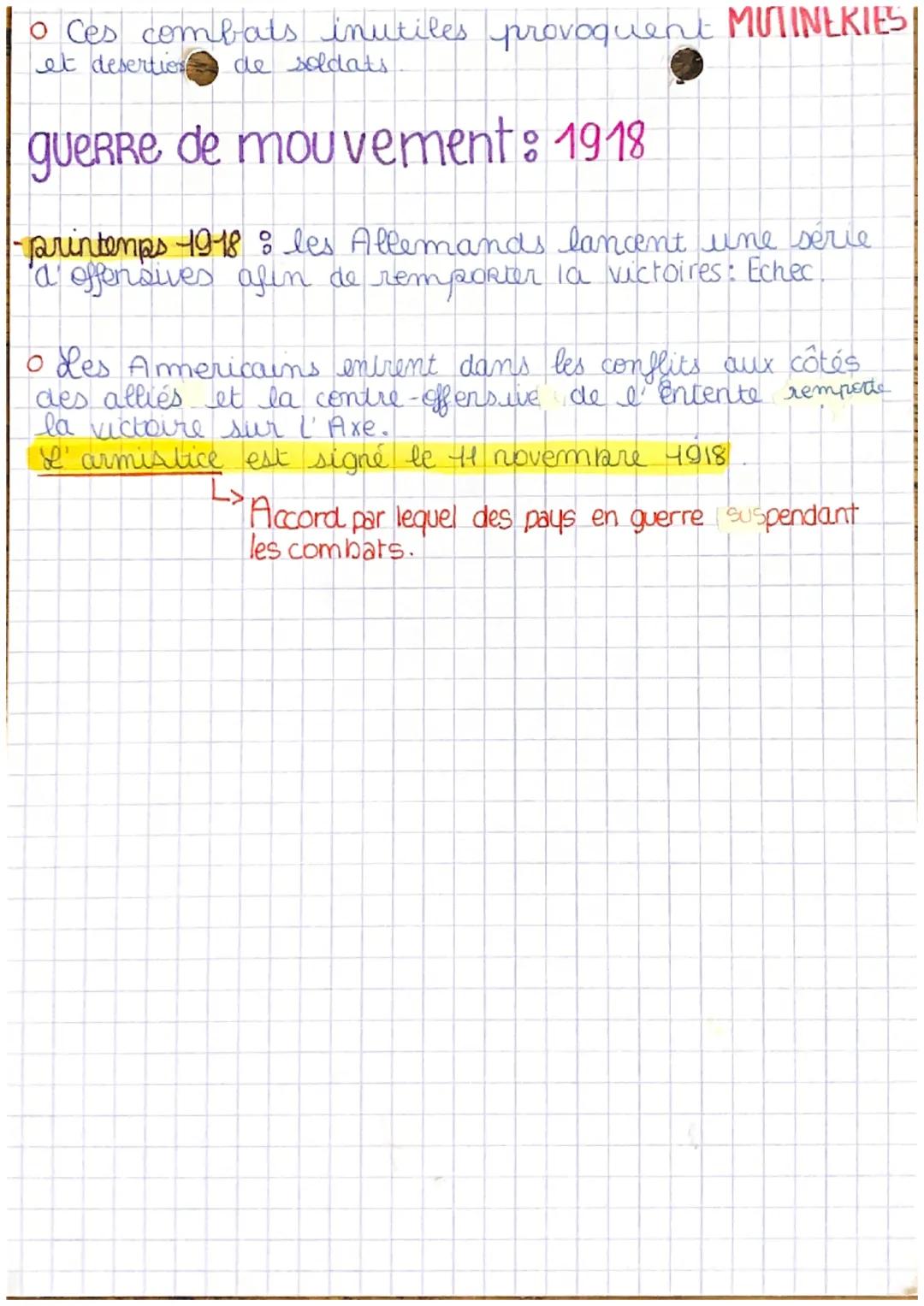 HISTOIRE
Chp I:civils et militaires dans la
guerre mondiale A3 grandes phases de la guerre
dates : guerre de mouvement : 1914-1915
-août 191