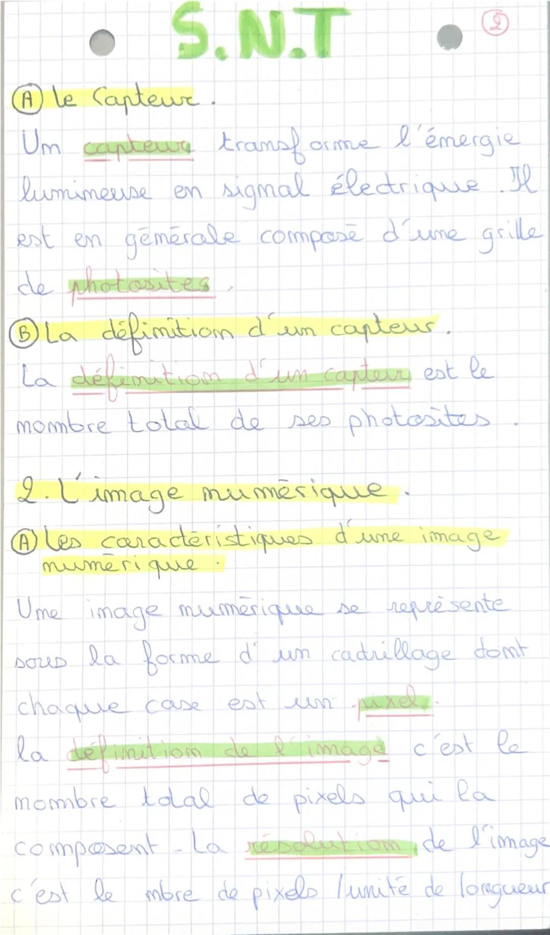 --- OCR Start ---
2
SNT(science mumérique)
1. Repères historiques.
1829: naissance de la photographie
1861: Début de la photographie en coul