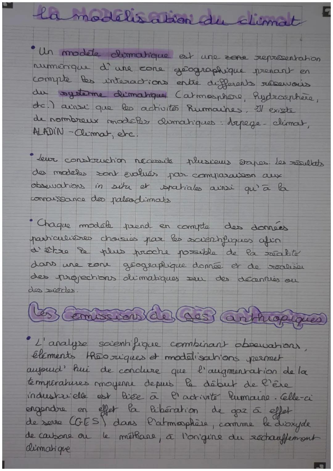 la modélisation du climat
• Un modele climatique est une zone représentation
numérique d'une cone geographique prenant en
compte les interac