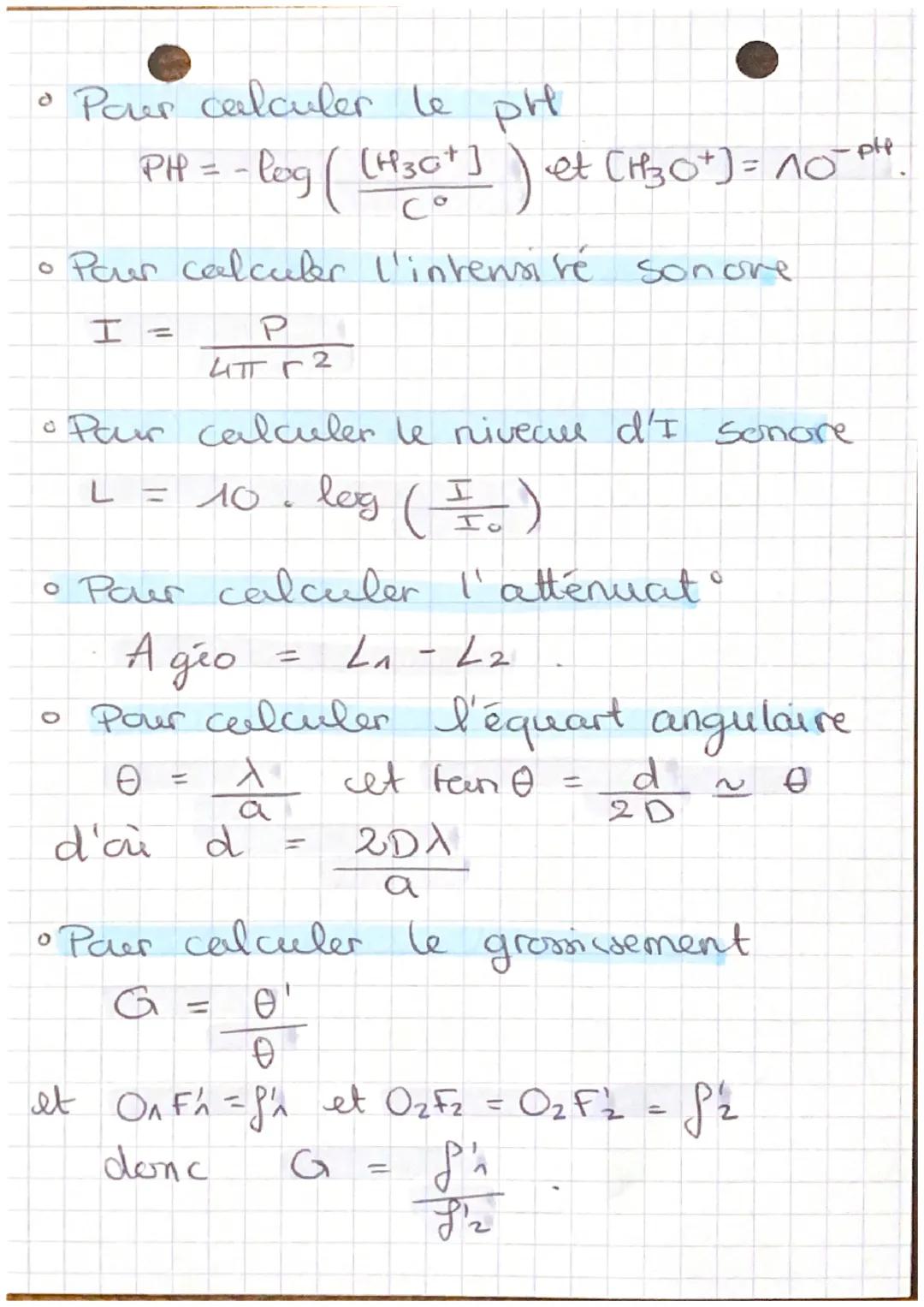 FORHULE
• Pour calculer la quantité de matere
pour un solide
-
쮸
pour une espèce en scheet o
n = C x V
Pour en liquide:
n
·Pour en gaz
• Pou