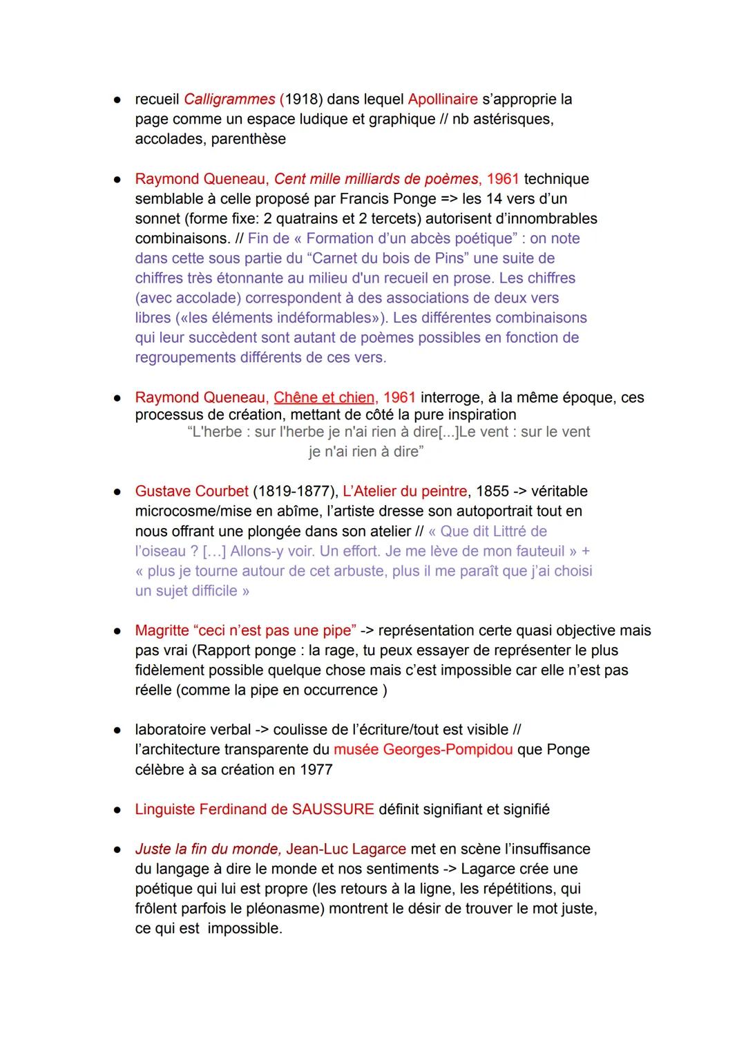 La rage de l'expression (1952):
Parcours: Dans l'atelier du poète
Lien entre livre et parcours:
- Formes littéraires présentes dans le livre