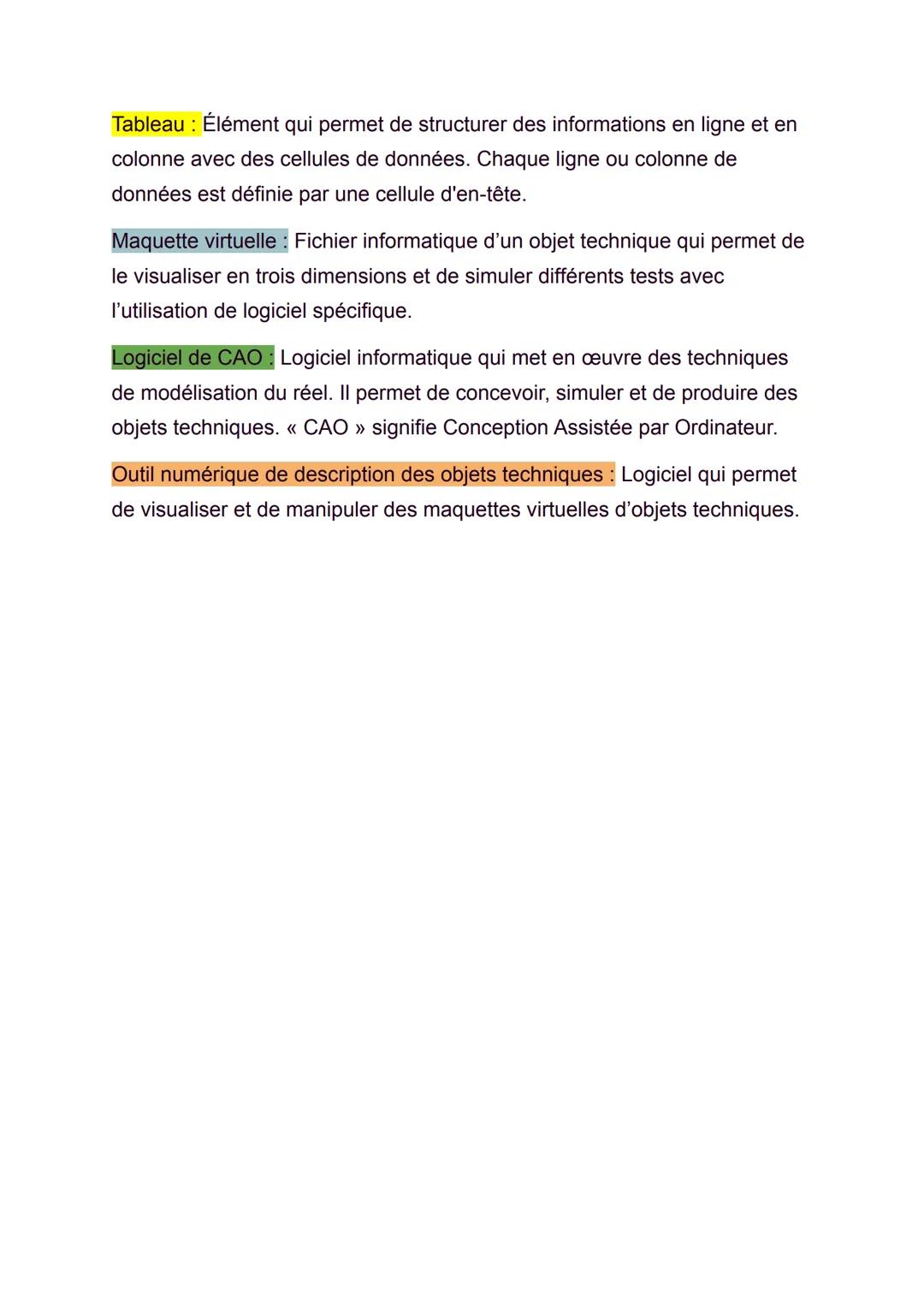 Les objets techniques, les services et les
changements induits dans la société
1. SAVOIR - Définition
Les objets et les systèmes techniques