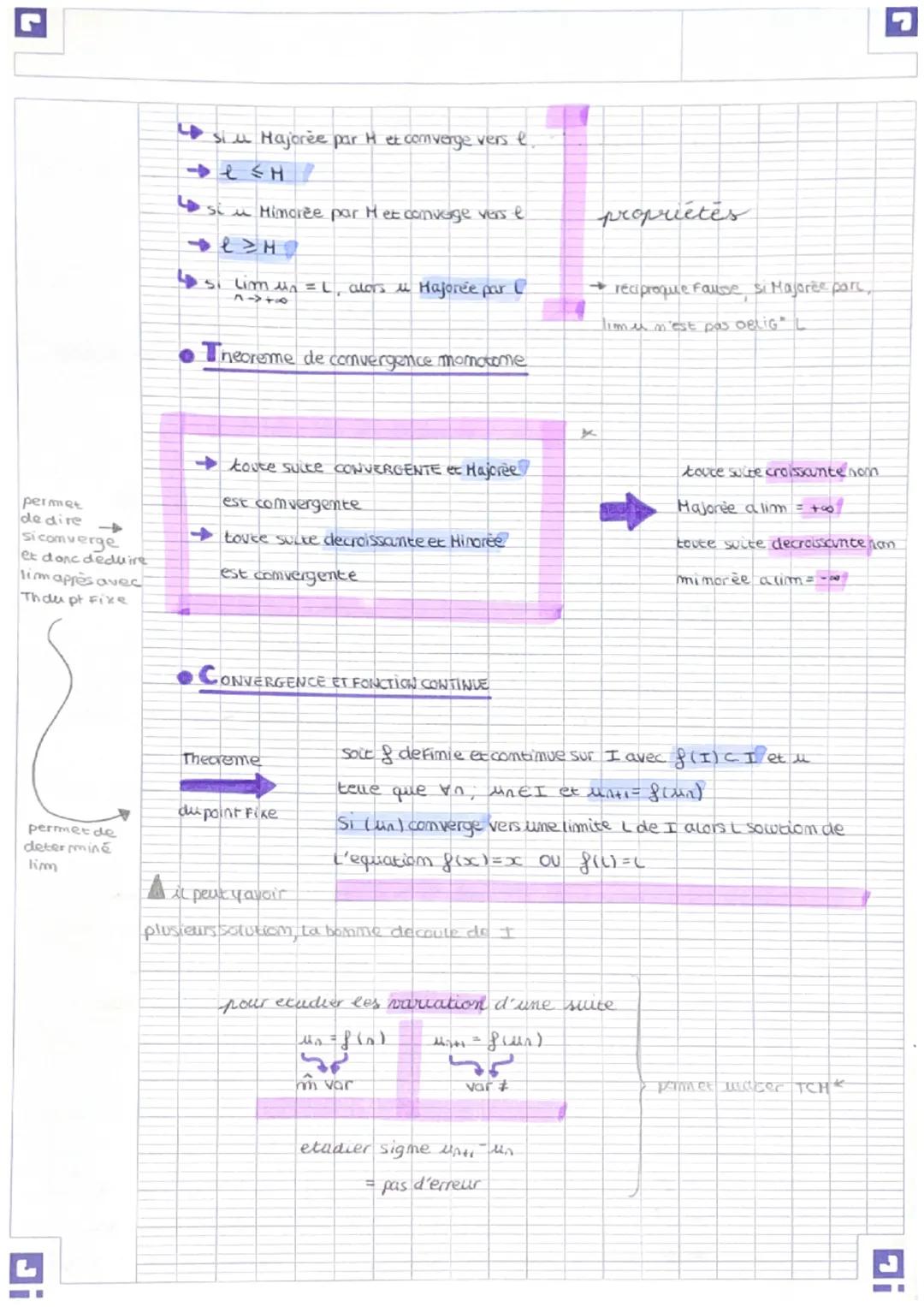 # SUITES
partie 2
I-theoreme sur les limites d'une suites
4 om.compare 2 suites entre eses
4 om utilise Lethecreme des gendarmes/comparai
