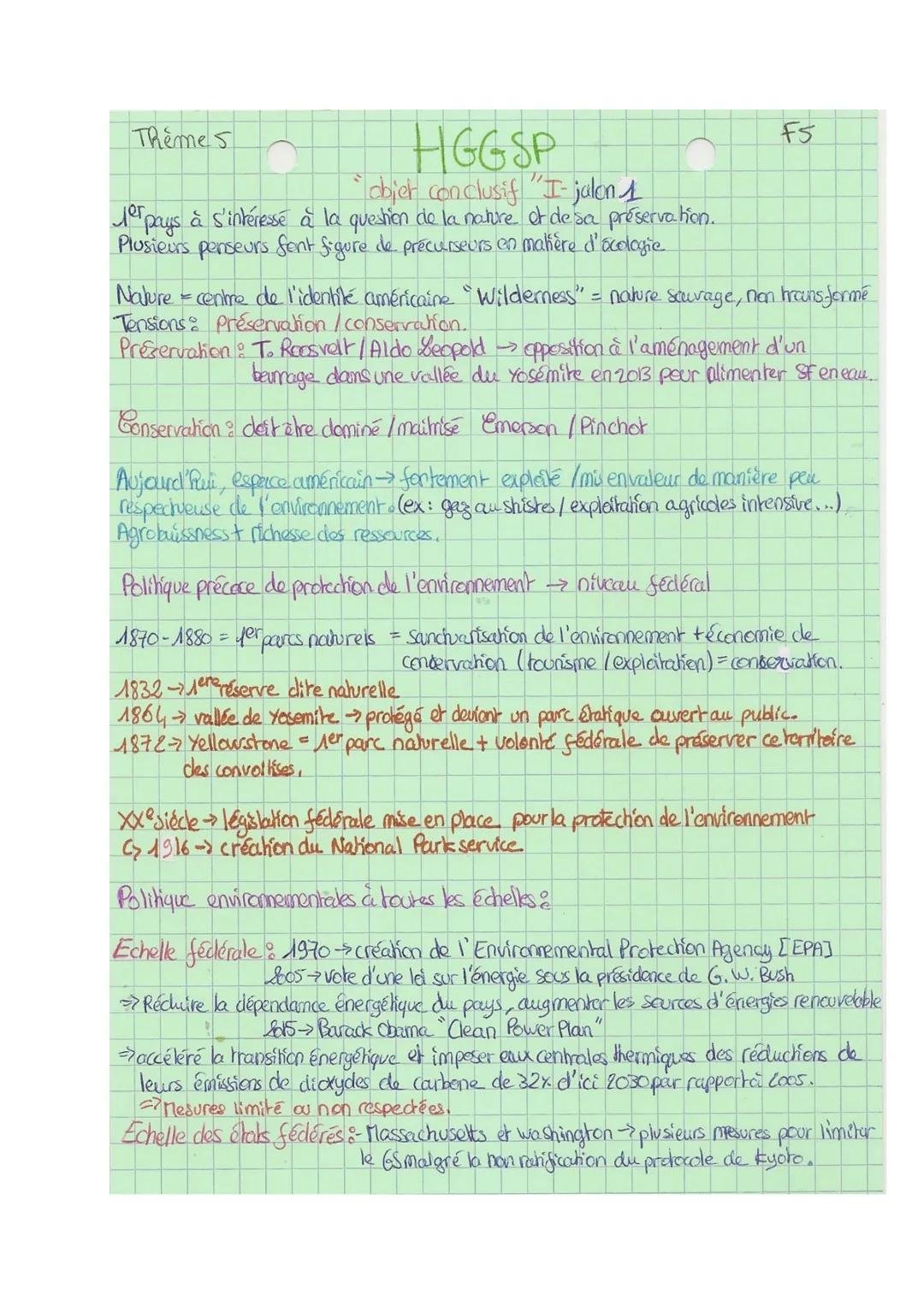 HG G S P
objet conclusif I- jalon 1
Jer pays à s'intéresse à la question de la nature et de sa préservation.
Plusieurs penseurs fent figure