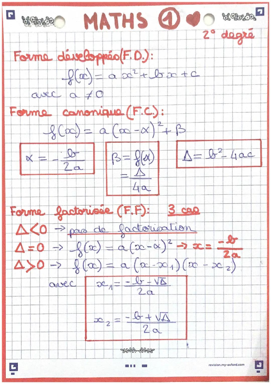 Formules 2nd degré