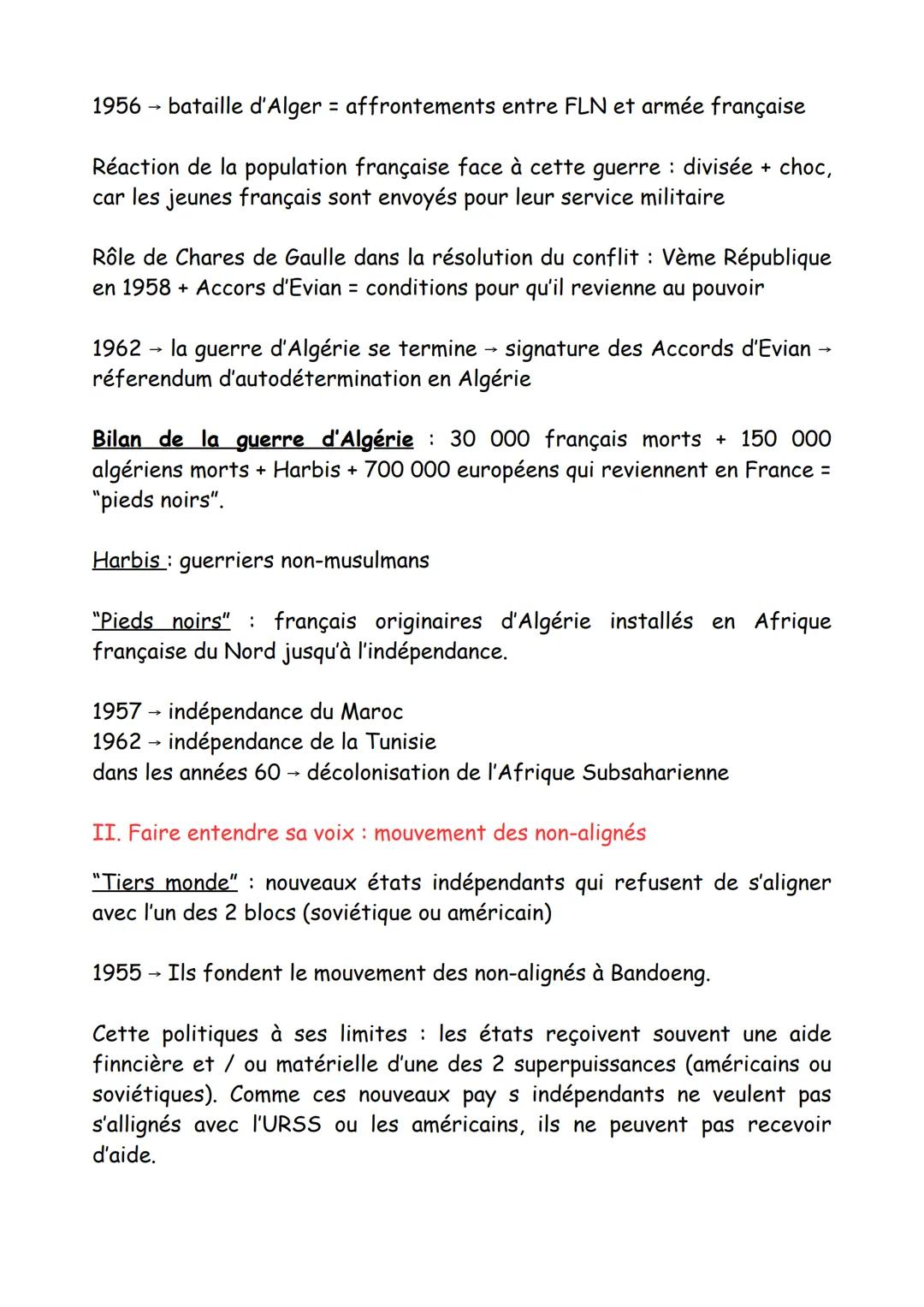# Η 10:
La décolonisation et
l'apparition du tiers
monde
Thème 2 Histoire
I. Un accès différé à l'indépendance
Décolonisation: processus