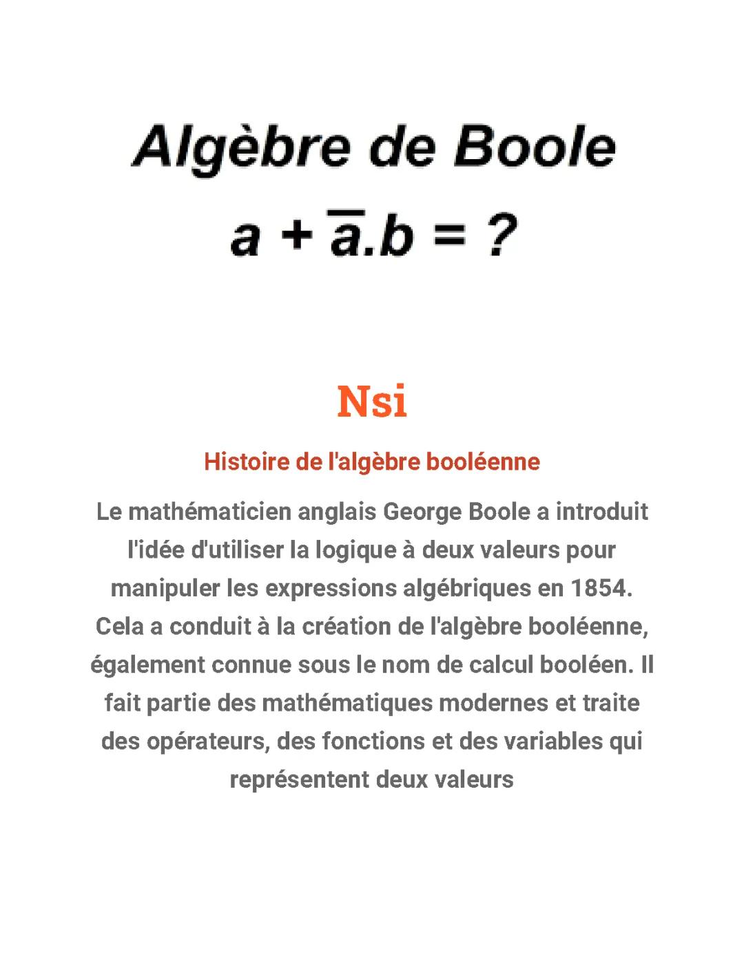 algerbe de bool