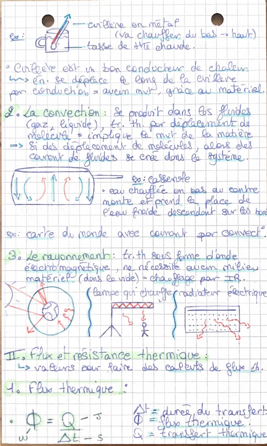 # Transferts
thermiques
113
Io) des 3 modes de transport thermique=
> processus qui va déplacer une quantité
d'énergie entre on système et
