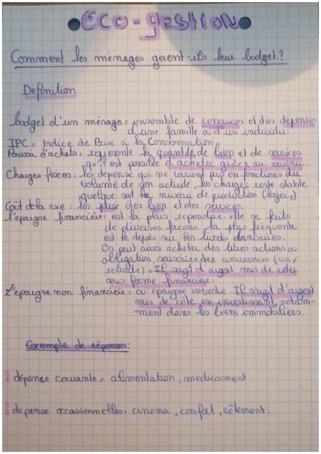 comment les ménages génèrent-ils leur budget