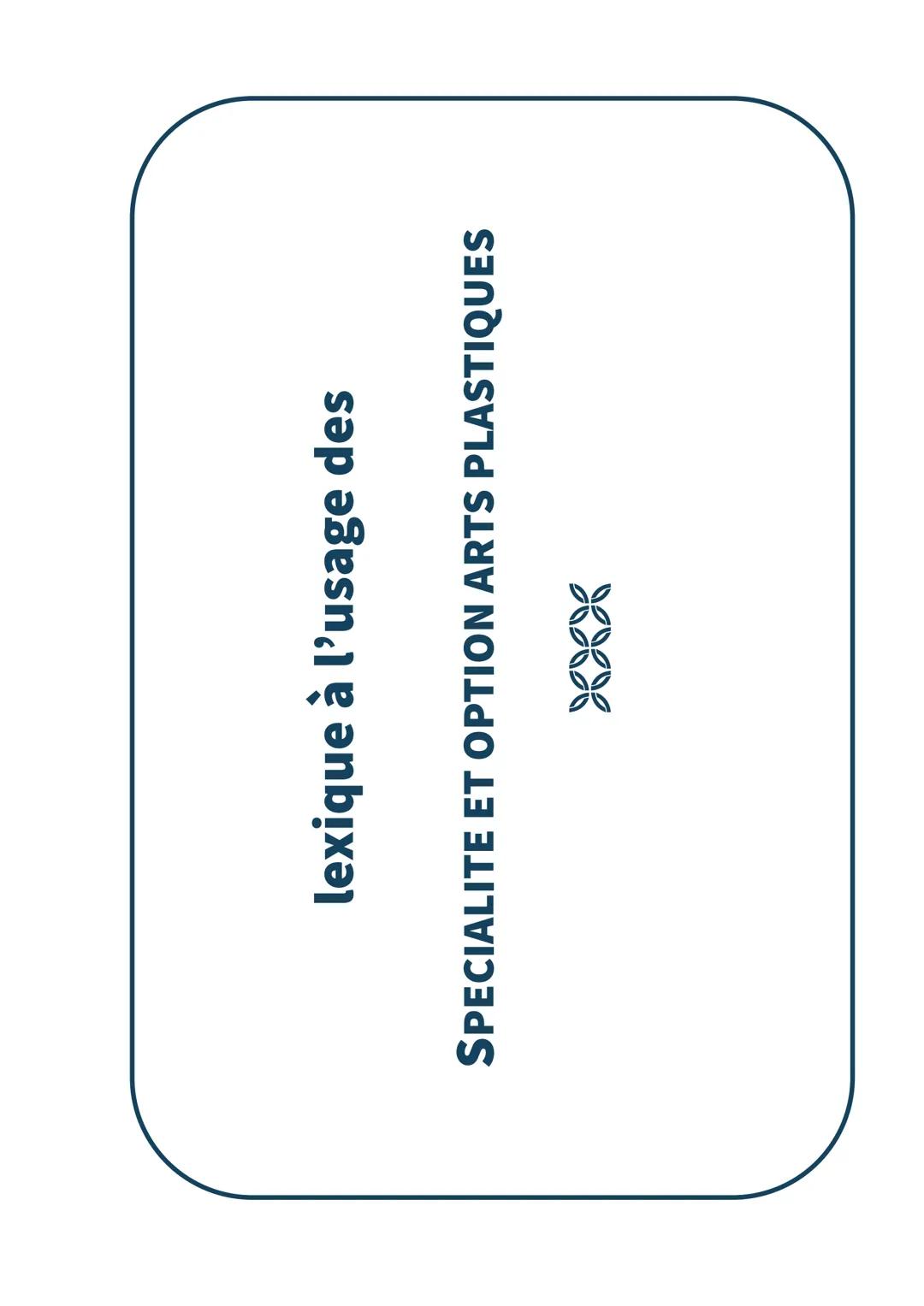 Lexique Arts Plastiques