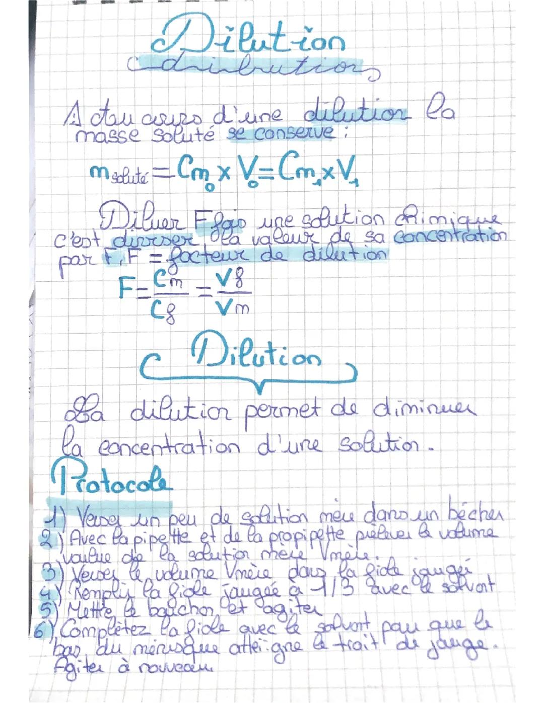 Dilution/dissolution