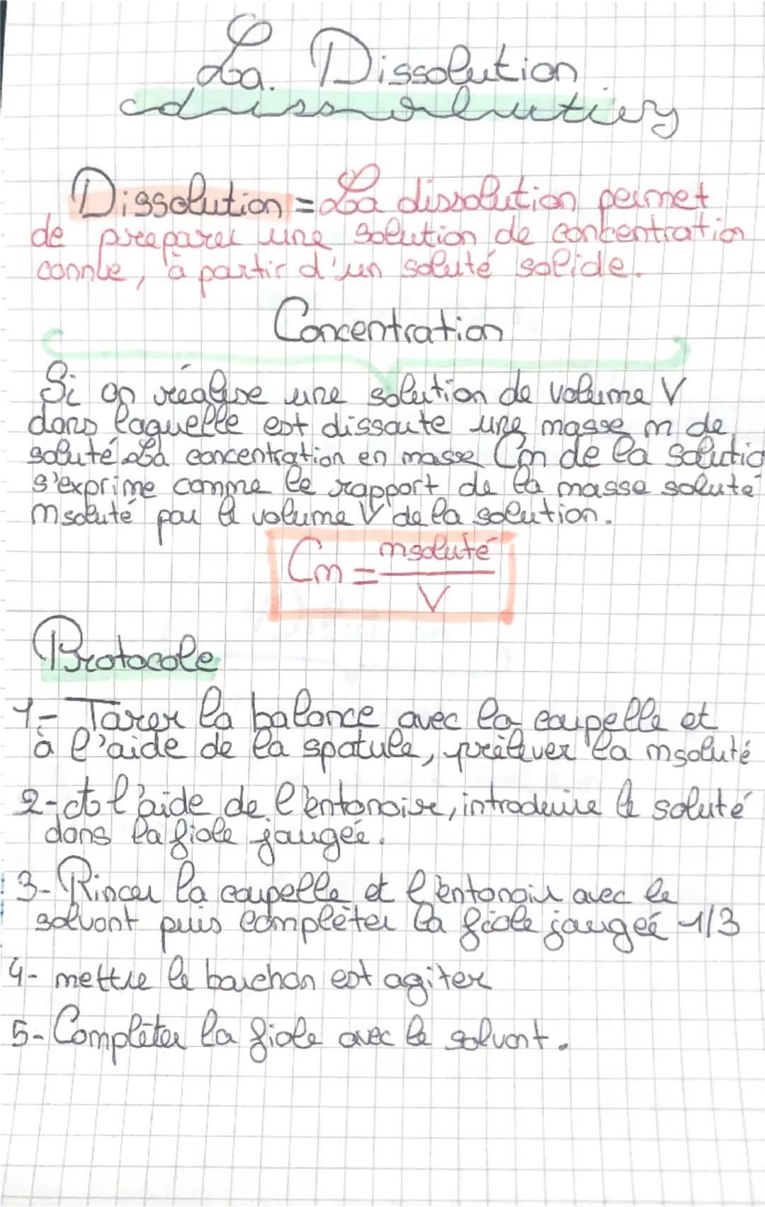 Dilution
dributions
Acteu crips d'une dilution la
masse soluté se conserve:
msolute = Cm x V = Cm x V
Dilver Flois une solution chimique
C'e