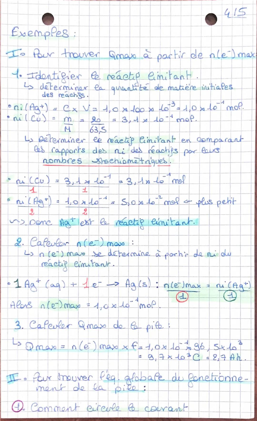 Evolution Spontanee
d'un système chimique..
REACTIONS (NON) TOTALE:
0
115
Reaction totale: la réaction s'arrète.
Corsqu'il y a disparition c