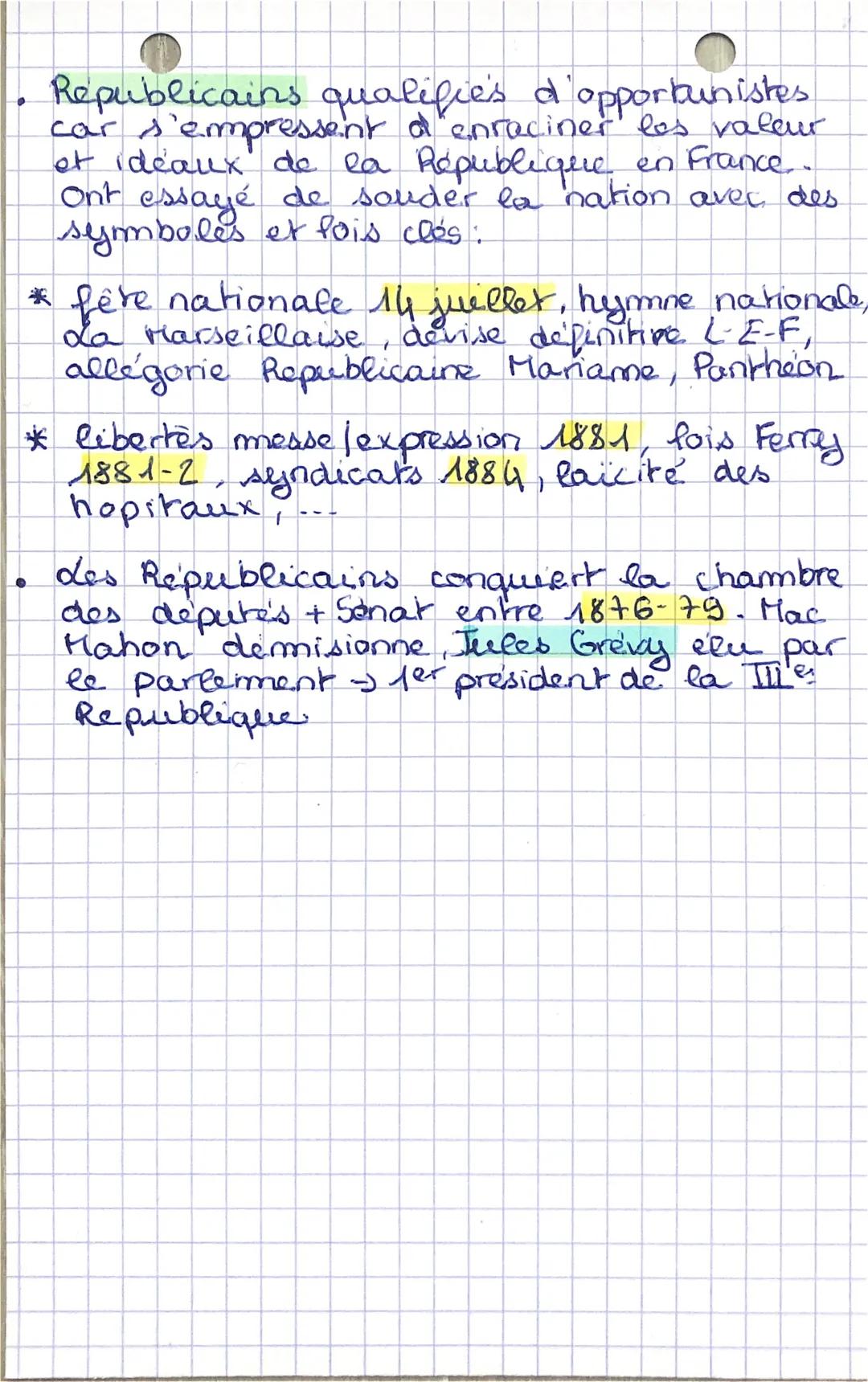 # Histoire
Ⅲ République
* 1870 (défaite face à la
Prousse) - 1900 (défaite face Ⅲ Reich)
* Rép proclamée 4 sep 1870, un gouvernement