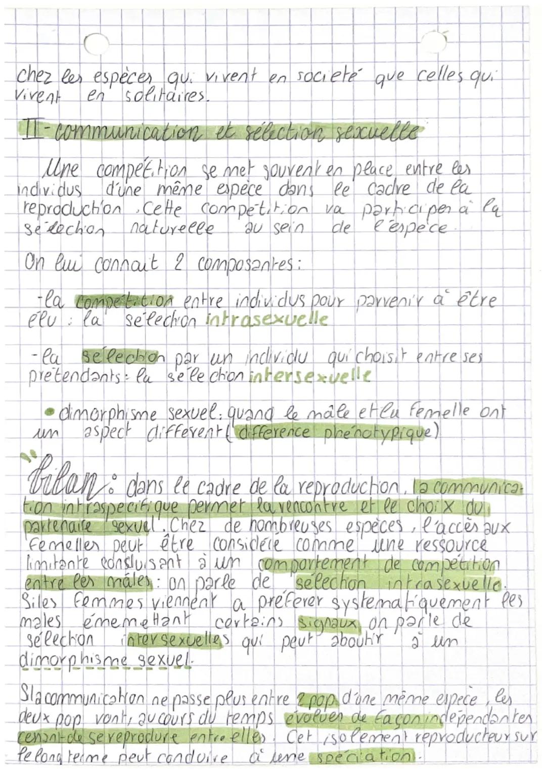 Sot
Ch7 Communication intra spécifique et selection
sexuelle
Pour augmenter leurs chances de de survie, il est
nécessaire que les individu