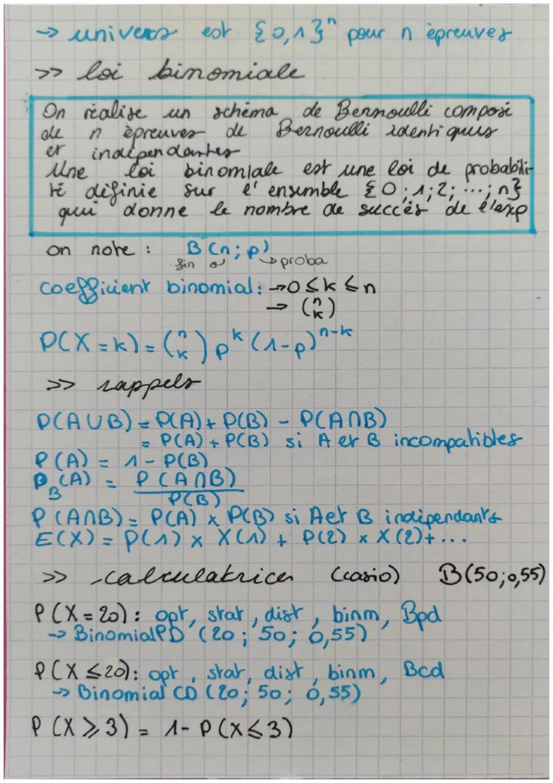 2
A
E
maths
>> experiences indépendantes
identiques et indépendantes
-mêmes issues
→ risultars n'ont par d'incidence sur for autoro
on r