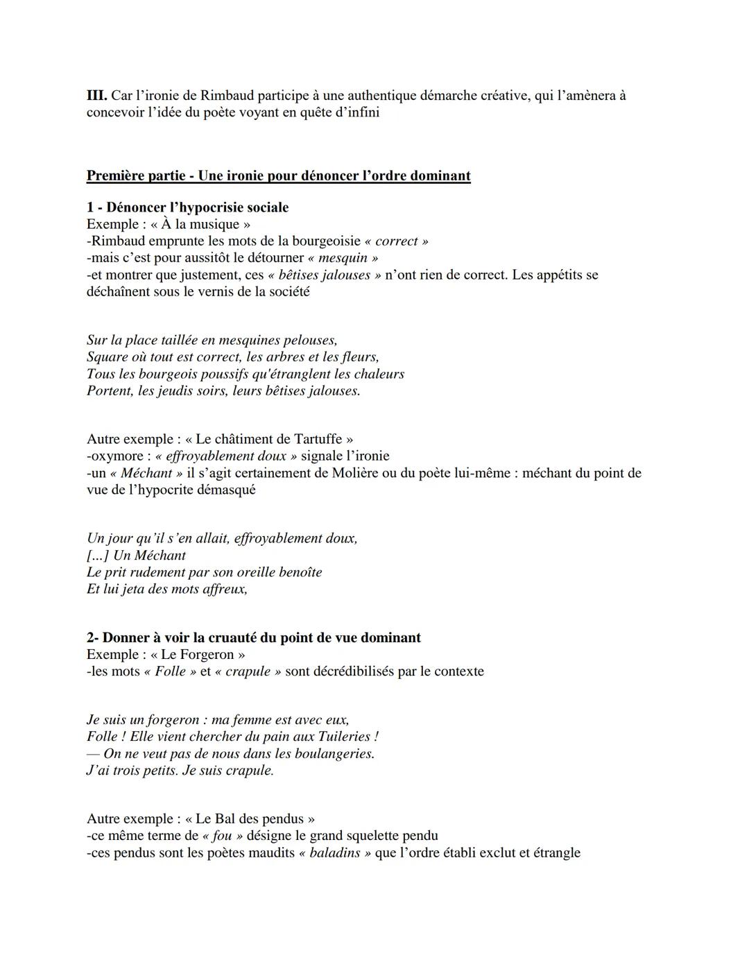Rimbaud, Cahiers de Douai
Dissertation - Une ironie émancipatrice ?
Introduction
Accroche
-mai 1870, Rimbaud espère être publié dans le « Pa