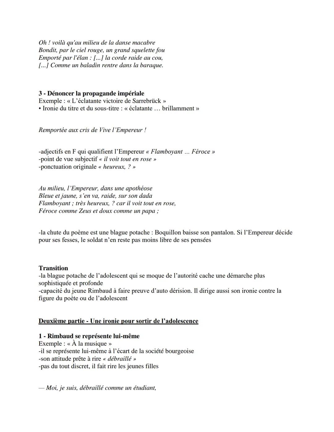 Rimbaud, Cahiers de Douai
Dissertation - Une ironie émancipatrice ?
Introduction
Accroche
-mai 1870, Rimbaud espère être publié dans le « Pa