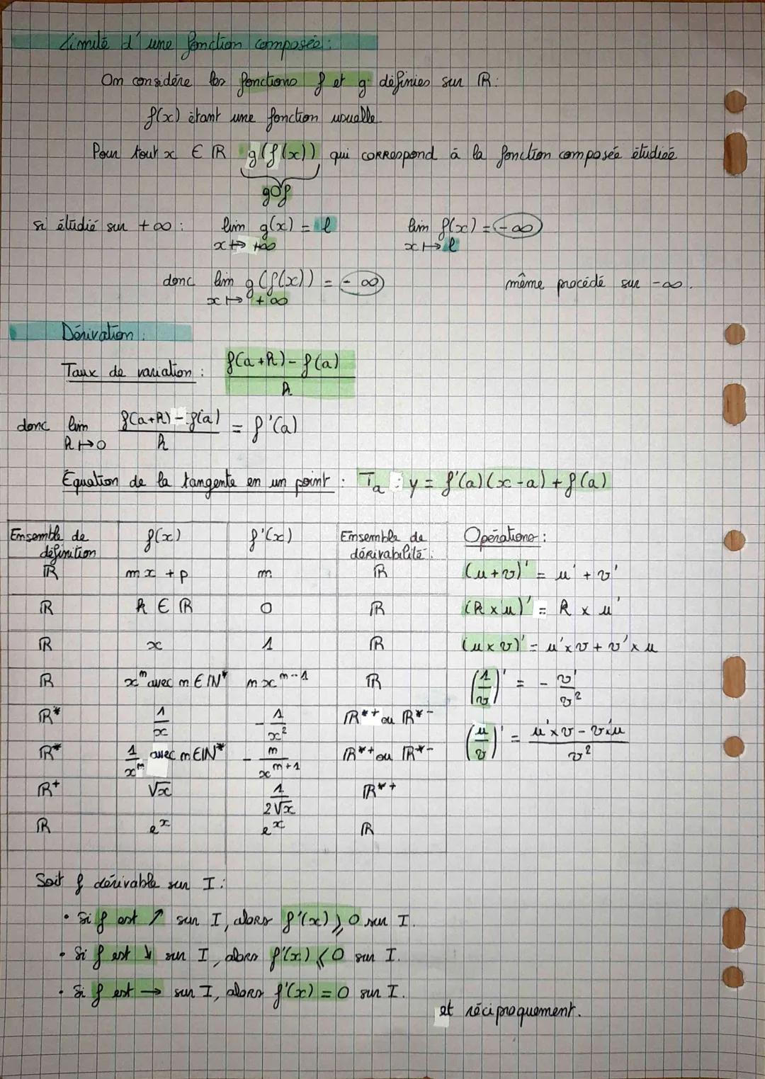 Mathématiques : Fonctions, Limites, Dérisation
Asymptate 9
- verticale
Limites usuelles
lim x²
x1+∞
0
Horizontale au
lim 203-00
21-8
all
1
s