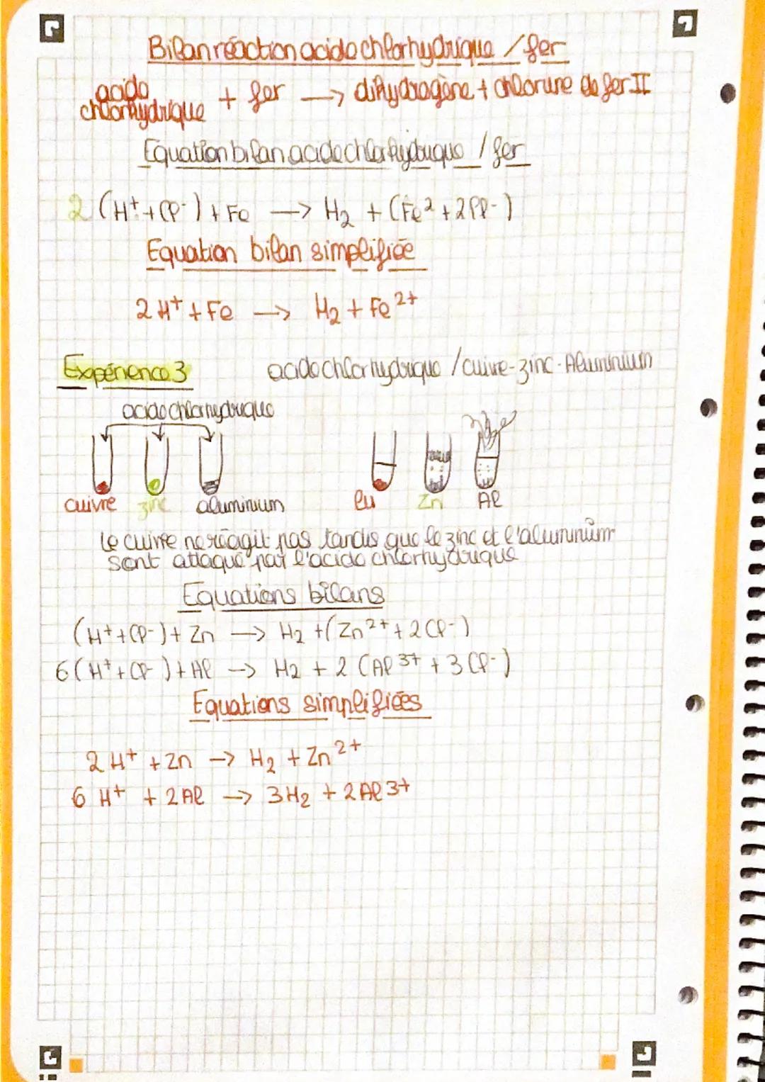 # Sc physique-chap 3- Reactions acide-bose lacido-metal
Expérience 1
acido - base
Onia face réagir de l'acido chlorflydrique avec la soud