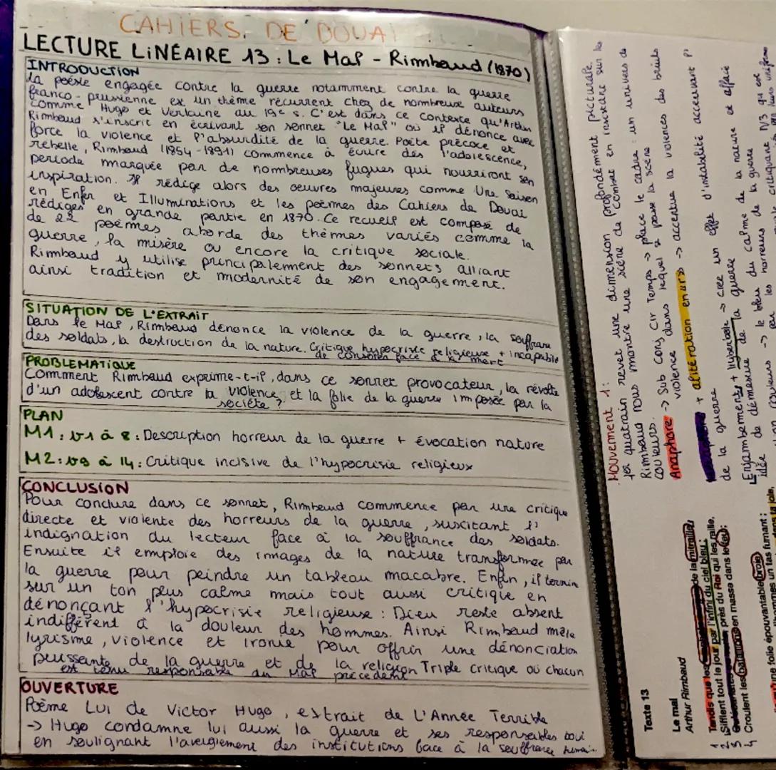 Ai
où il dénonce
upce contexte qu'Arthur
de nombreuse auteurs
at contre la guerre
Rimbaud (1870)
once avec
variés comme la
ip est composé de