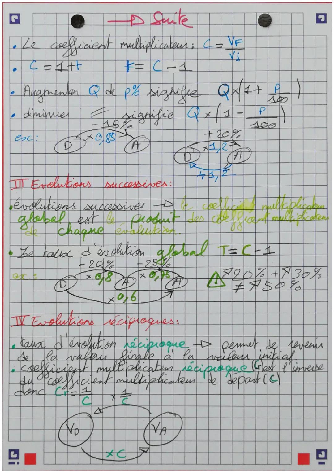 Maths
I Proportion, pourcentage
1) Definition:
proportion = no d'elements de A
bb d'éléments de B
concentage = proportion 100
2) Calculer av