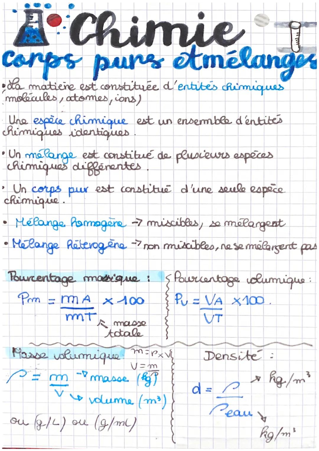 corps purs et mélanges