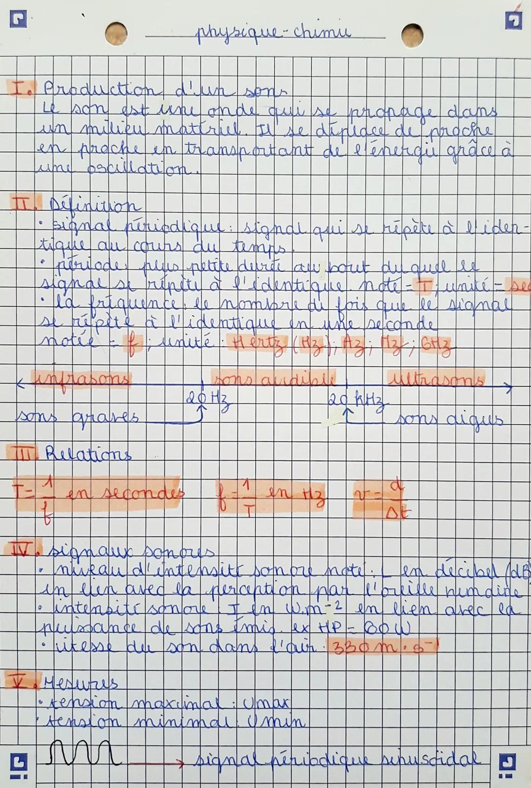 r
I. Production d'un sons
Le son est isne onde qui se propage dans
un milieu materiel. Il se déplace de proche
en proche in transportant de