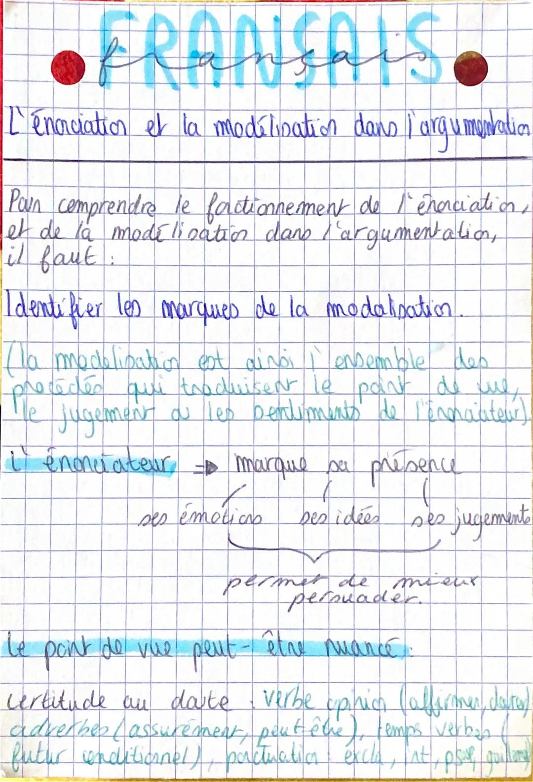 # FRANSAIS
L'énonciation et la modélisation dans l'argumentation
Poun comprendre le factionnement de l'encrciation,
et de la la modélisati
