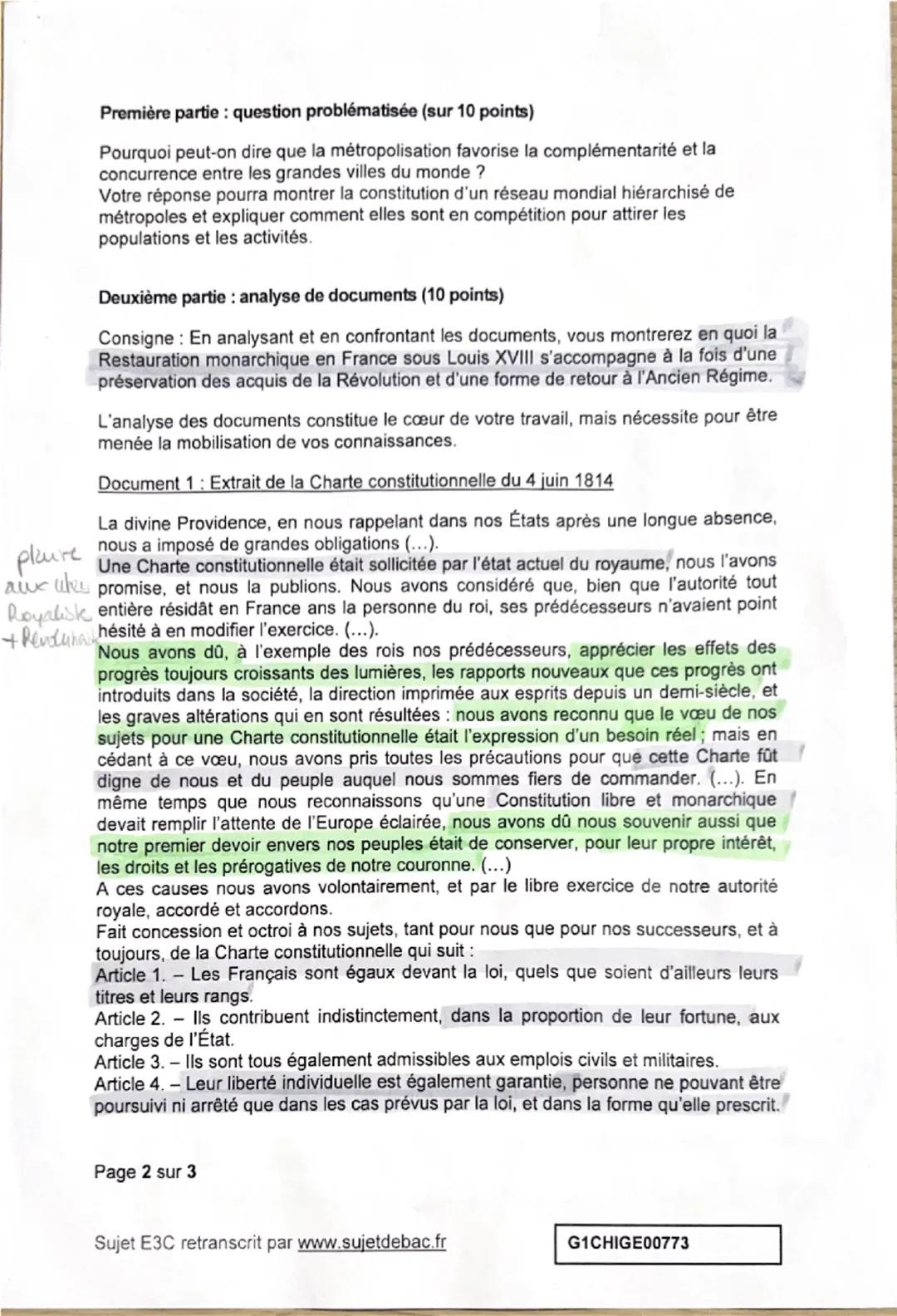 --- OCR Start ---
L'Europe entre Restauration et Revolutions
I-L'échec
des monarchies constitutionnelles en France 1814-1848
restaurations t