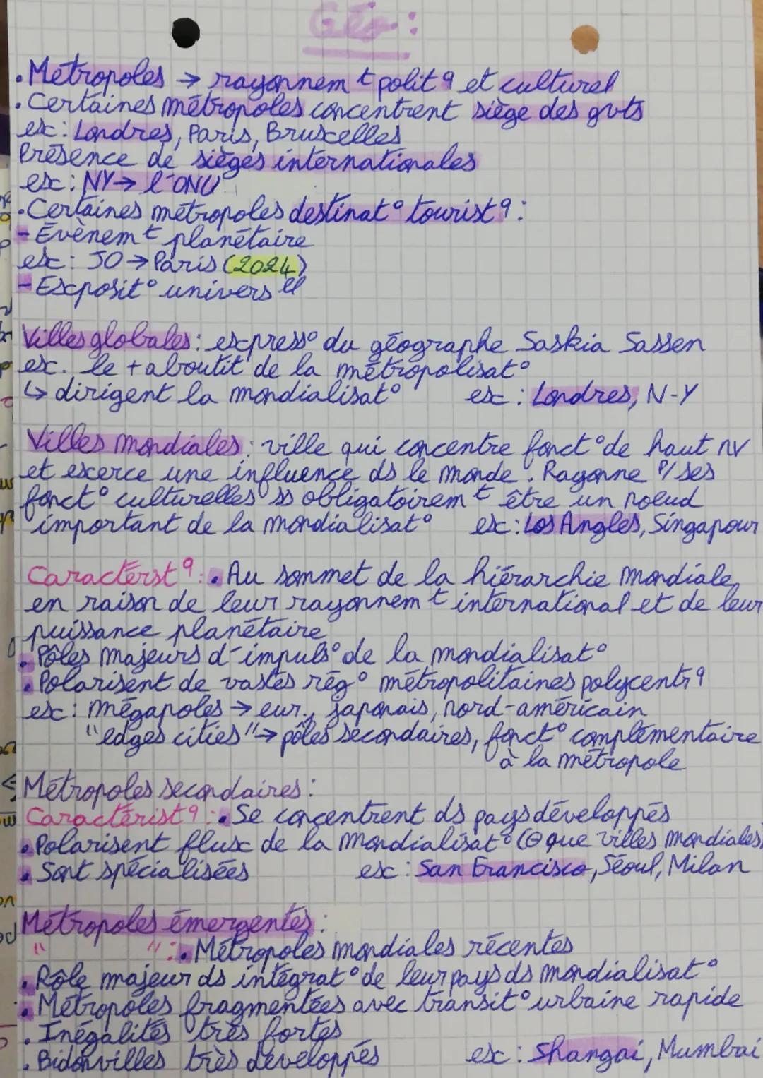 ow
.
• Metropoles → rayonnem & polita et cultural
.
• Certaines métropoles concentrent siège des guts
ex: Londres, Paris, Bruscelles
Présenc