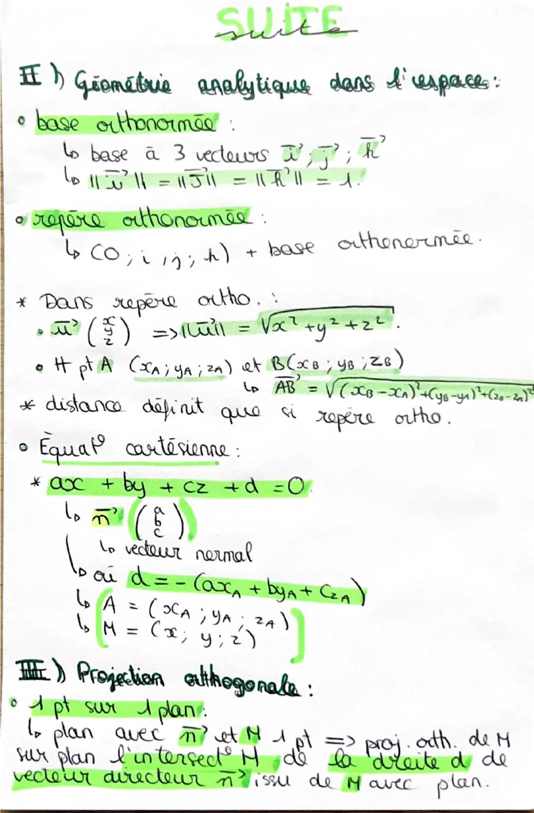 ORTHOGONALITE. Et Distanc
Dan's It ESPACE
تو
I) Produit scalaire ::
* Prop plan
=
prop espace.
دمه
=
" i'll x \\ r ' || x cos (π ' . ~')
= A