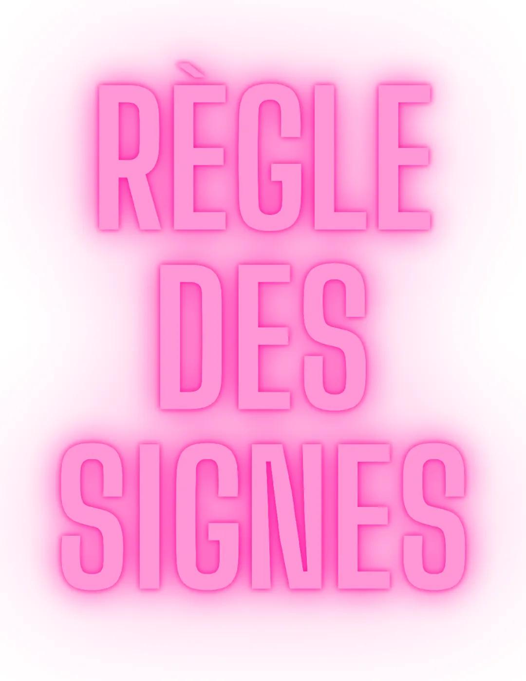 Règles des signes
