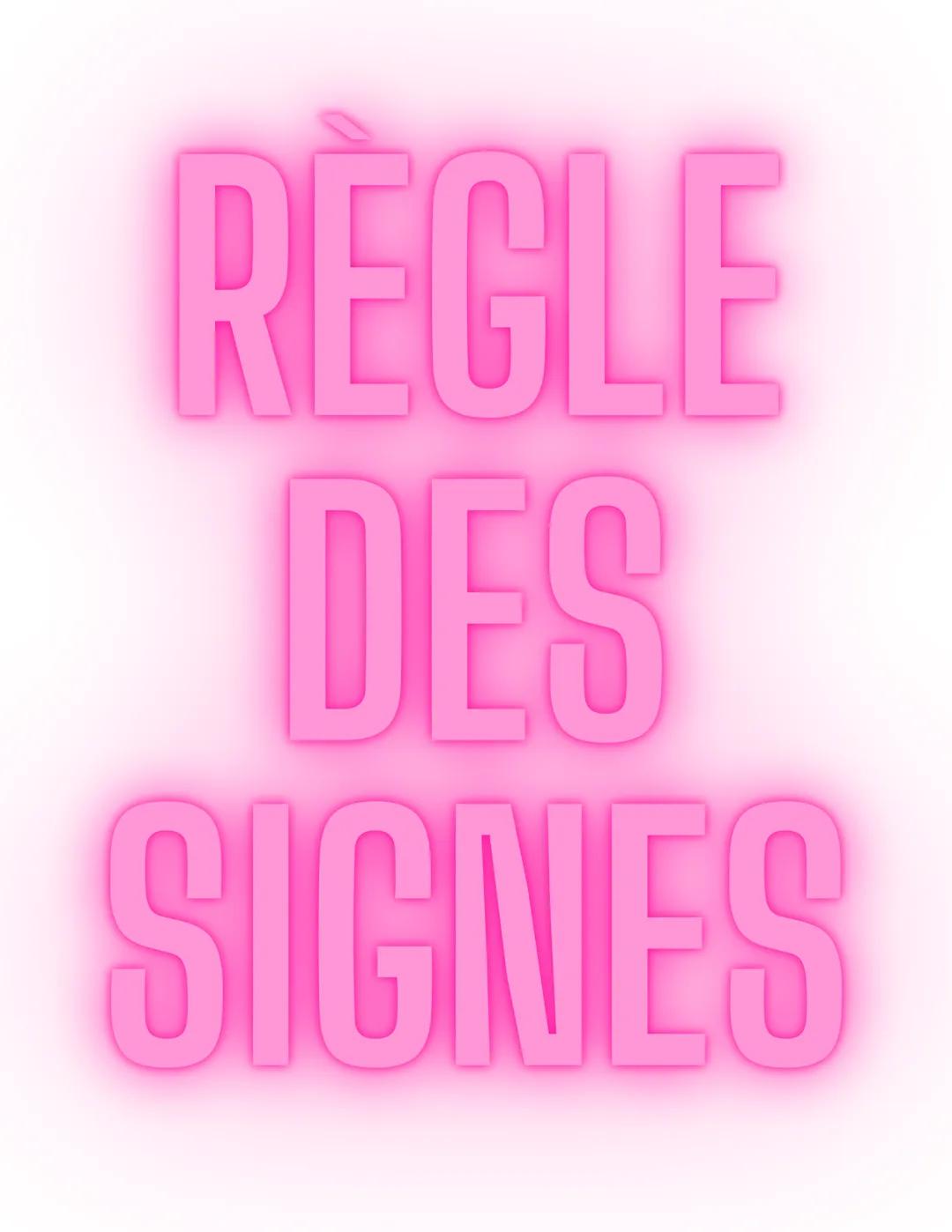 RÈGLE
DES
SIGNES +
+
00
ADDITION
+ +
+
+
+
Ⓡ
+
=
II
+
●●● ●
+
SOUSTRACTION
+
+
+
06
+
II
00 MULTIPLICATION
+ x + =
+
00
X
X
X
Ⓡ
+
=
+
00
+ +