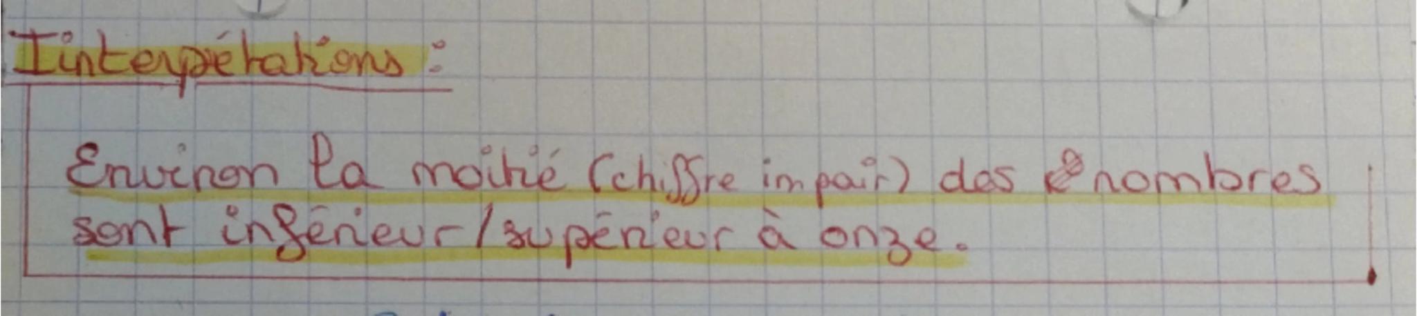 ☑ Médiane hy
Qd une série est ordonnée, la valeur médiane est celle
qui partage la série en deux parties égales. Avec autant
d'inférieurs q