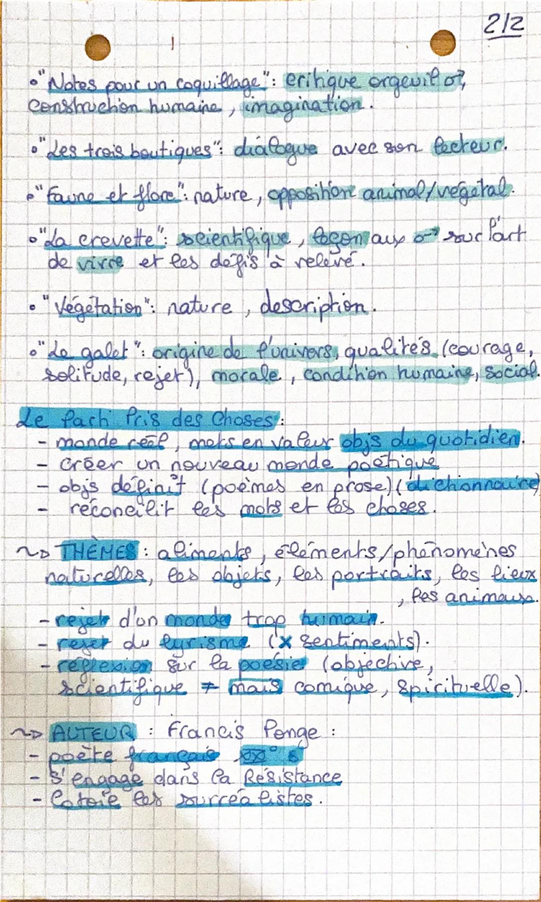 # LE PARTI PRIS DES CHOSES
Francis Ponge 1942.
112
* "Pluic": cycle, plusieurs formes, scientifique,
sons compare à de la musique.
* "La