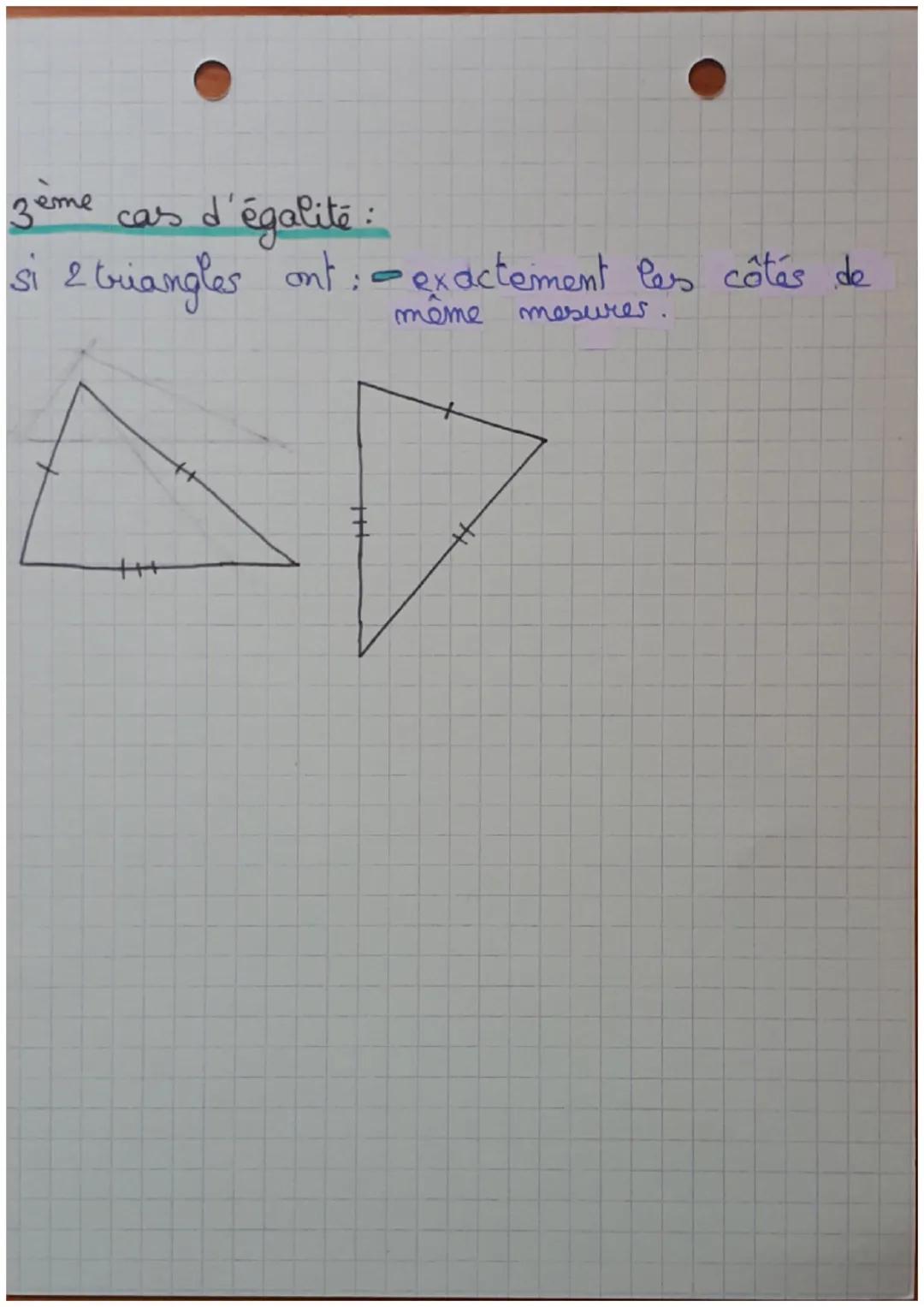 Pour
que
2 triangles
• 2 sommets homologues
• 2 angles homologues
• 2 côtes Romologués
er
for cas
•MATHIC
égalité de triangle
d'égalité:
si