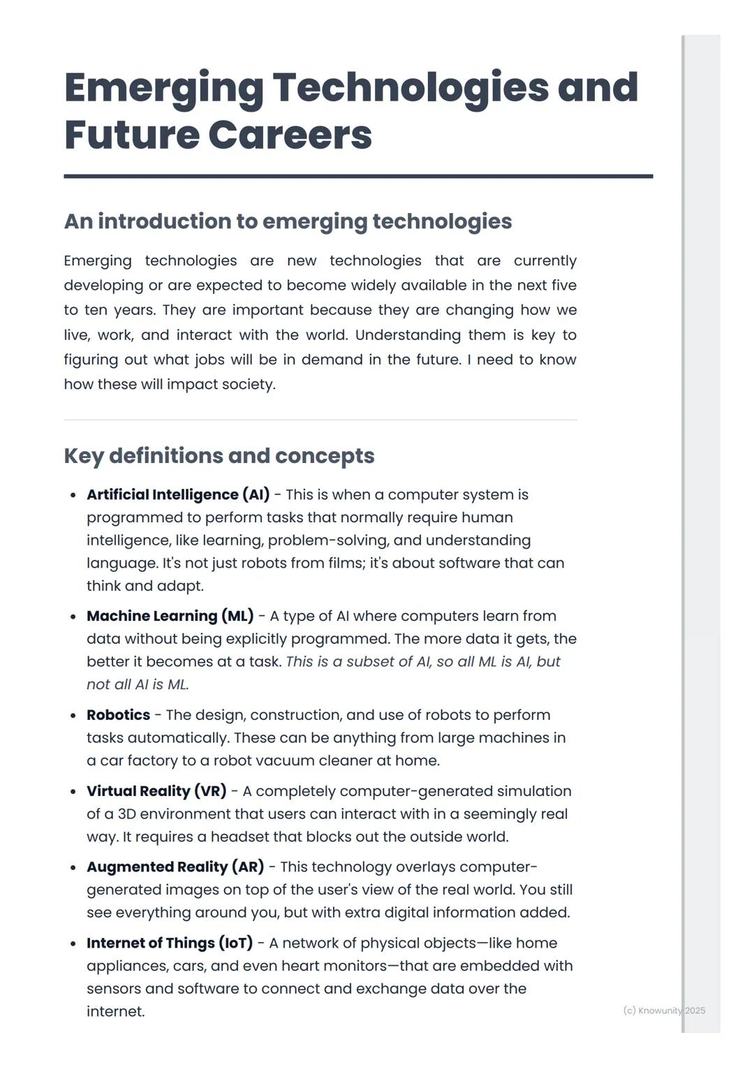 # Emerging Technologies and
# Future Careers
An introduction to emerging technologies
Emerging technologies are new technologies that are