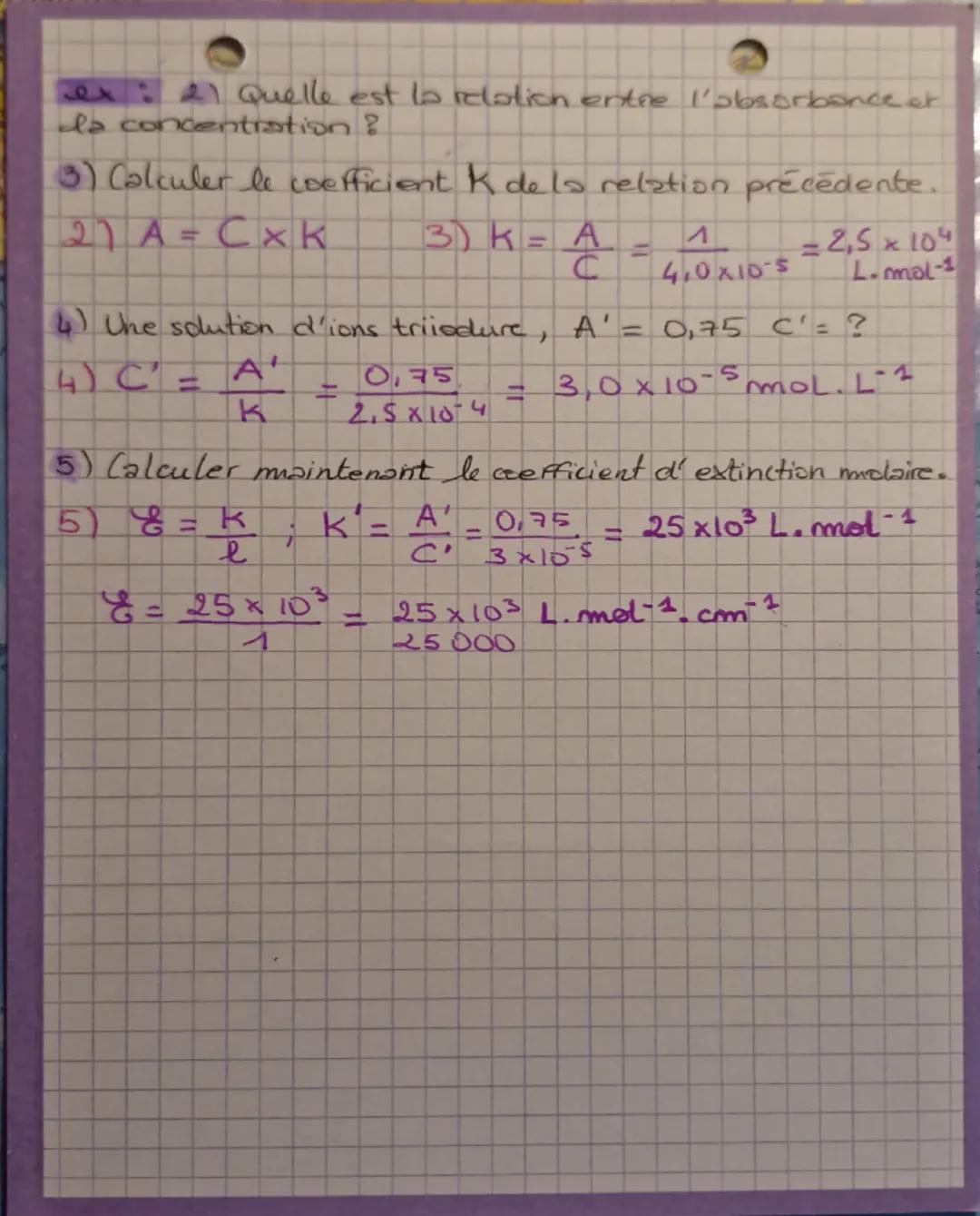 CHIMIE
PARTIE 1
contrôle de qualité par
dosage spectrophotométrique
λ dans
Perception
Heu
Le vide (nm)
cyan
Vickt
380-420
435-480
480-500
Ve