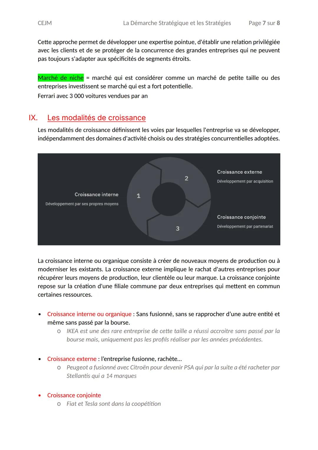 CEJM
La D
émarche Stratégique et les Stratégies
Page 1 sur 8
La D
émarche Stratégique et les Stratégies
Table des mati