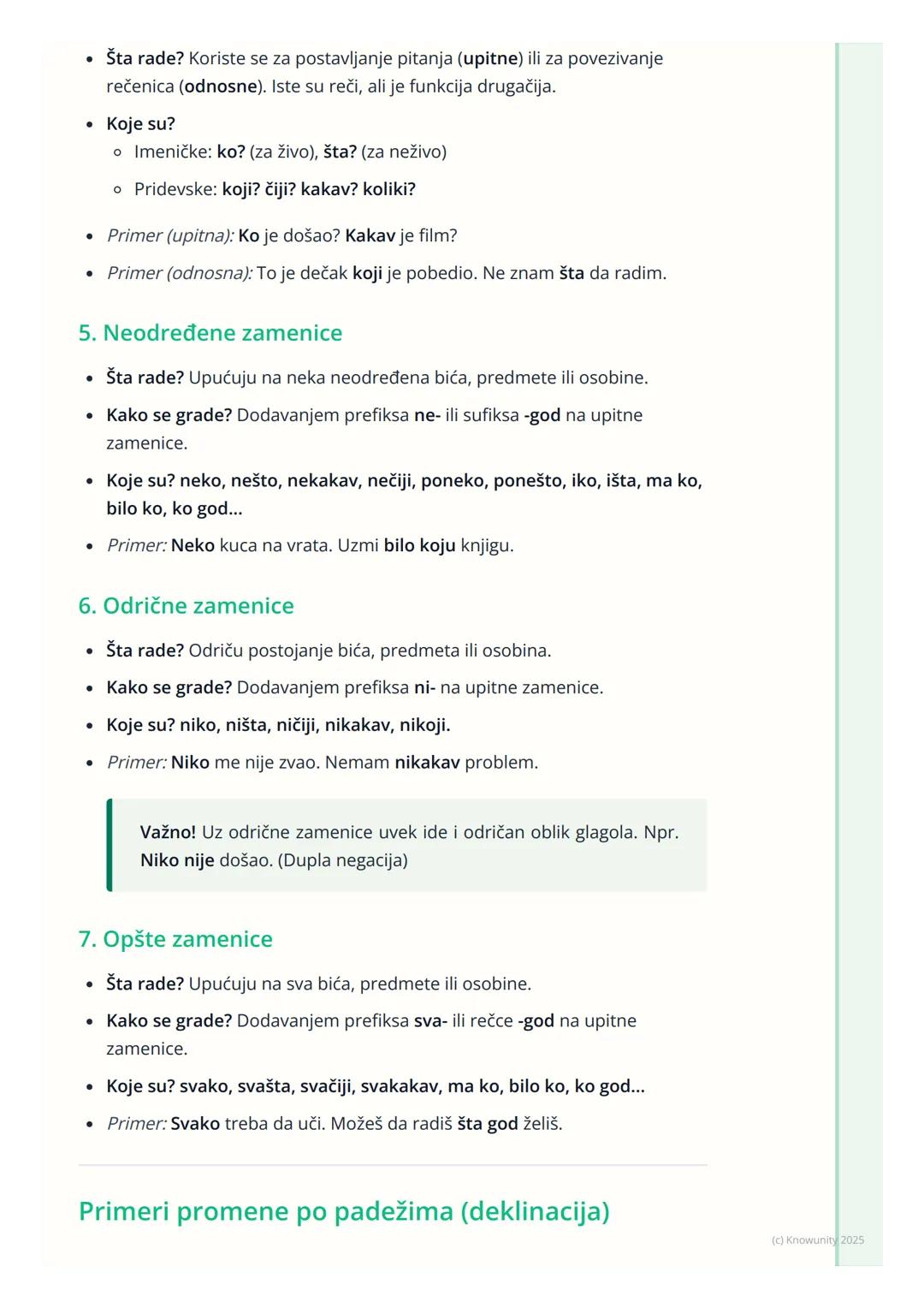 # Zamenice
## Šta su zamenice?
Zamenice su promenljiva vrsta reči. One zamenjuju imenice, prideve i
brojeve. Zato se i zovu "zamenice". Ko