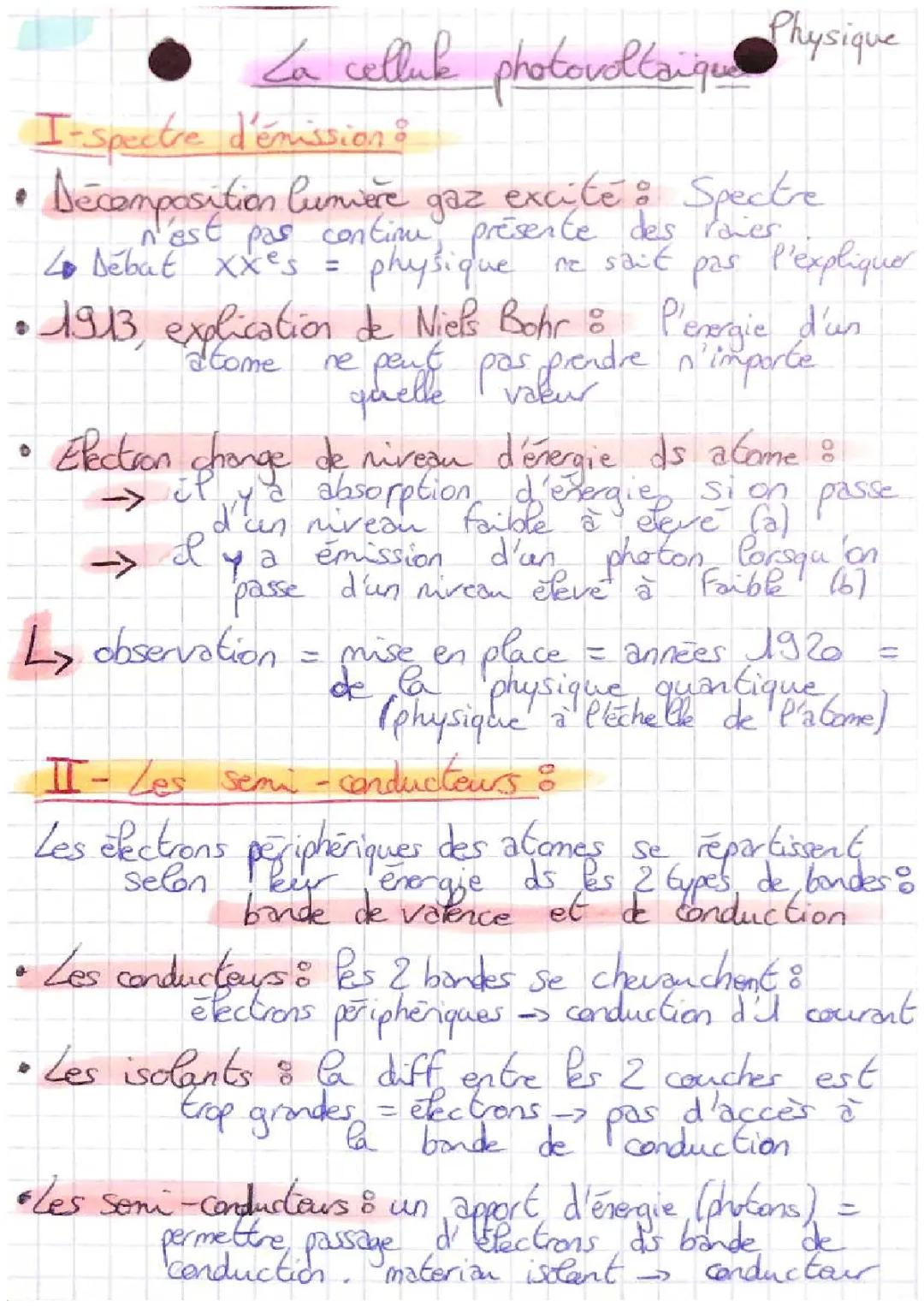 ENSEIGNEMENT SCIENTIFIQUE PHYSIQUE : La cellule photovoltaïque.