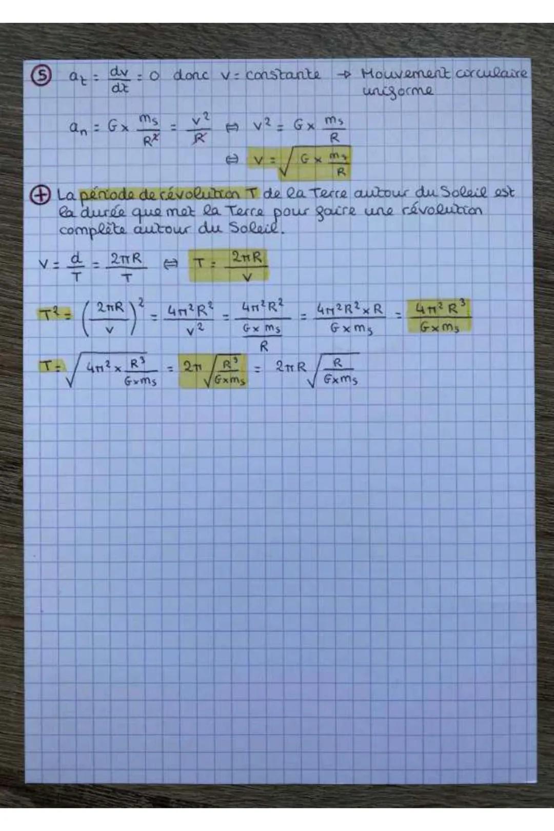 PH-CH
Chap. 10: Mouvement dans un champ de gravitation
et lois de Kepler
MÉTHODE:
Les 5 étapes pour étudier le mouvement circulaire du
ce