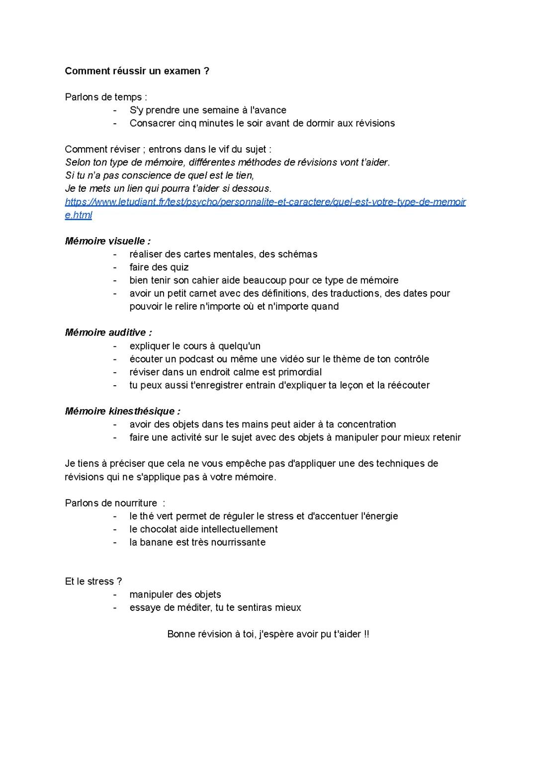 Comment se préparer pour un contrôle ?