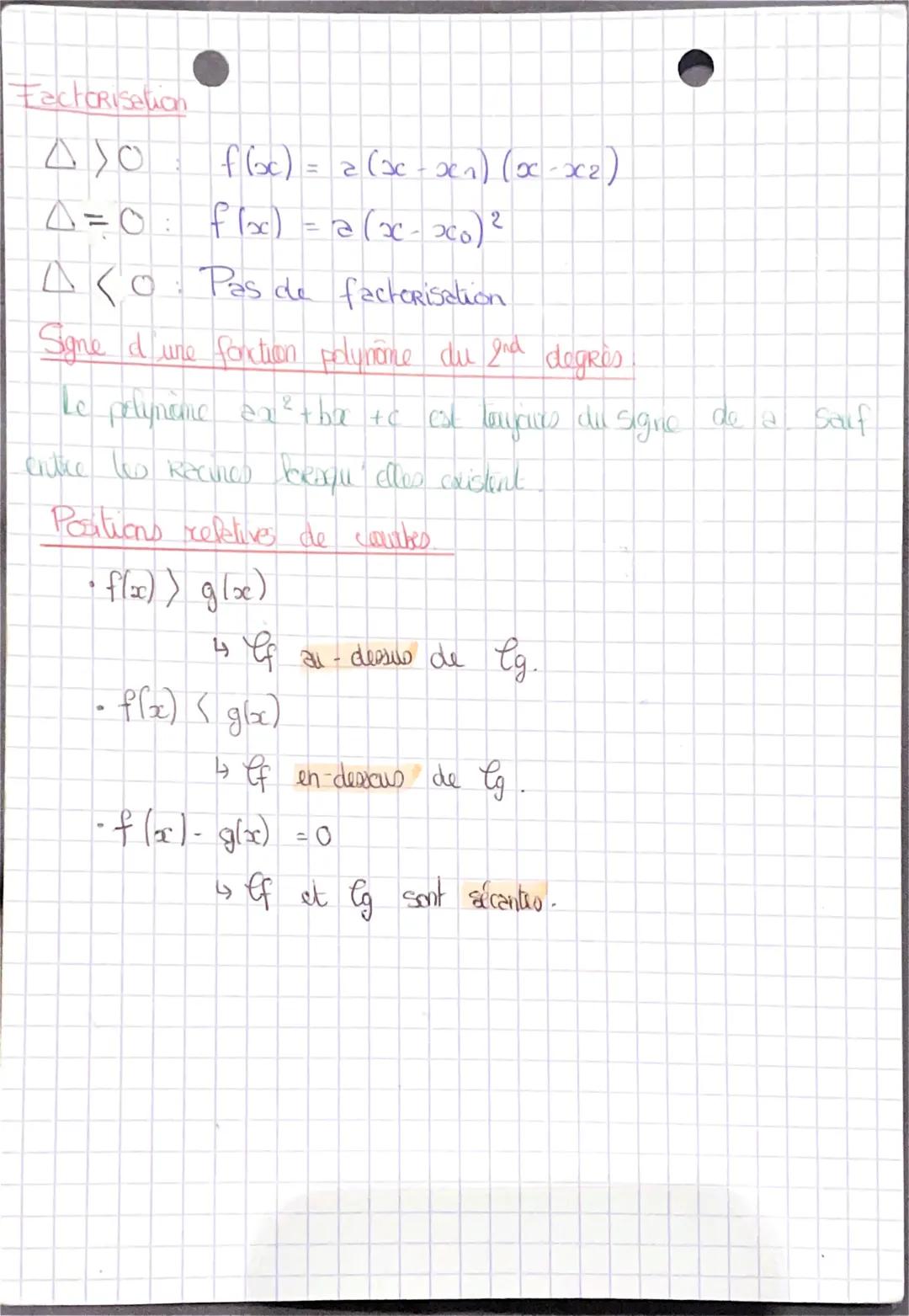 3x² +bbc+c <=> a[x
Chop 4 Poluname du 2nd dégrès
2
<=> a[x = x)² +B
↳ Forme conchique
les coordonnées du sommet de la parabole de f sont (α;