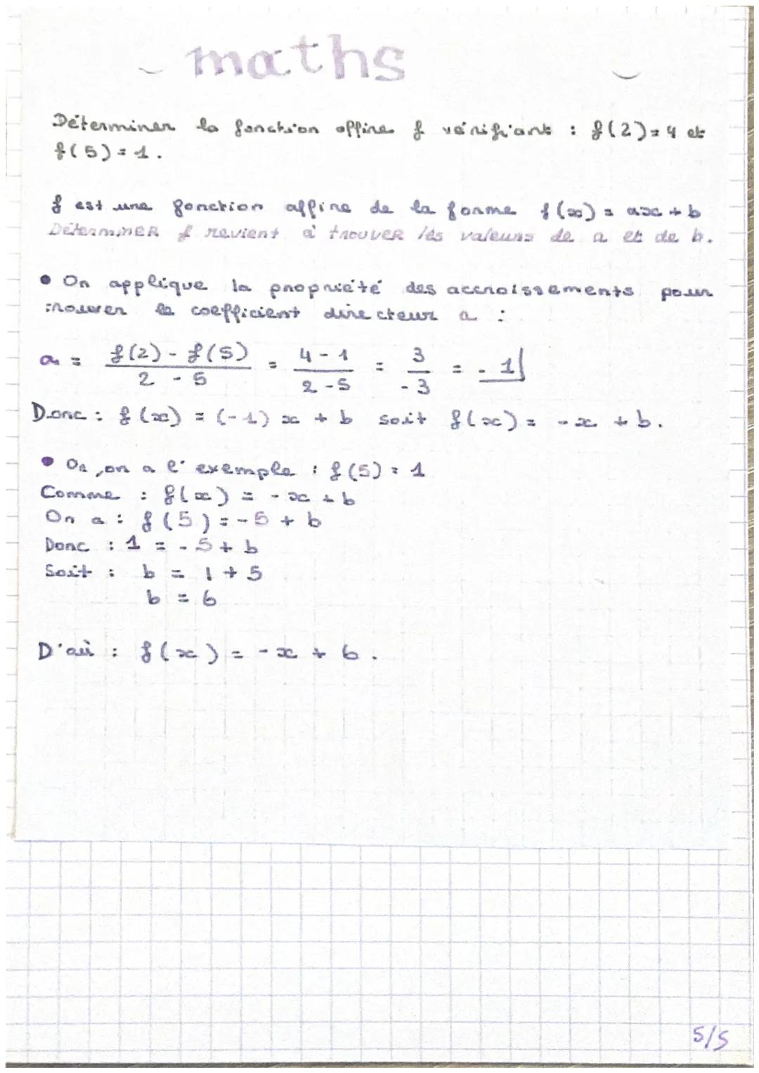 ( maths
Fonctions appines
Définitions
(
PART 1
Une fonction de la forme :
$f(x) = ax + b$ est appelée fonction affine.
$g (x) = ax$ est ap