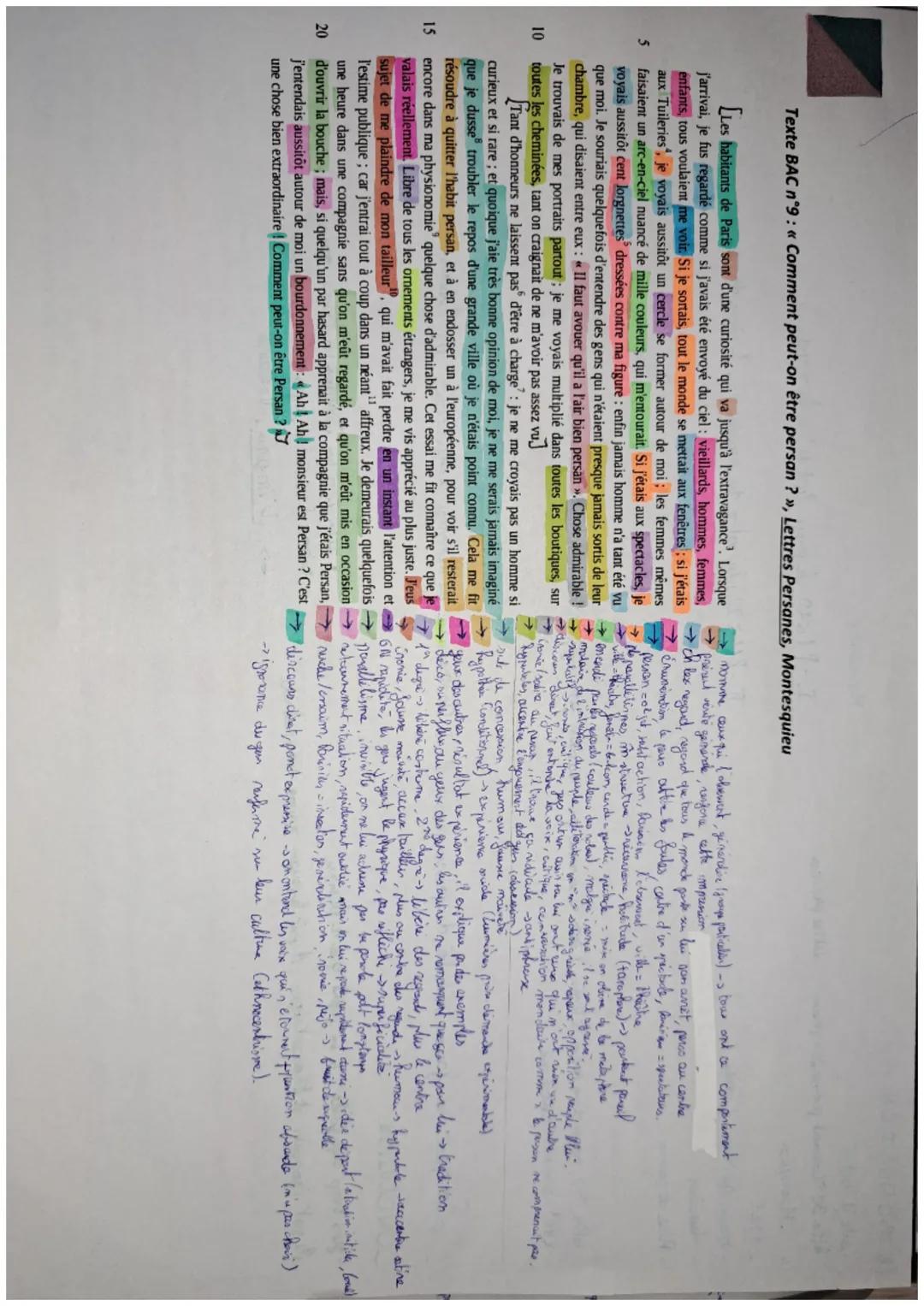 Texte BAC n°9 : << Comment peut-on être persan? », Lettres Persanes, Montesquieu
Les habitants de Paris sont d'une curiosité qui va jusqu'à