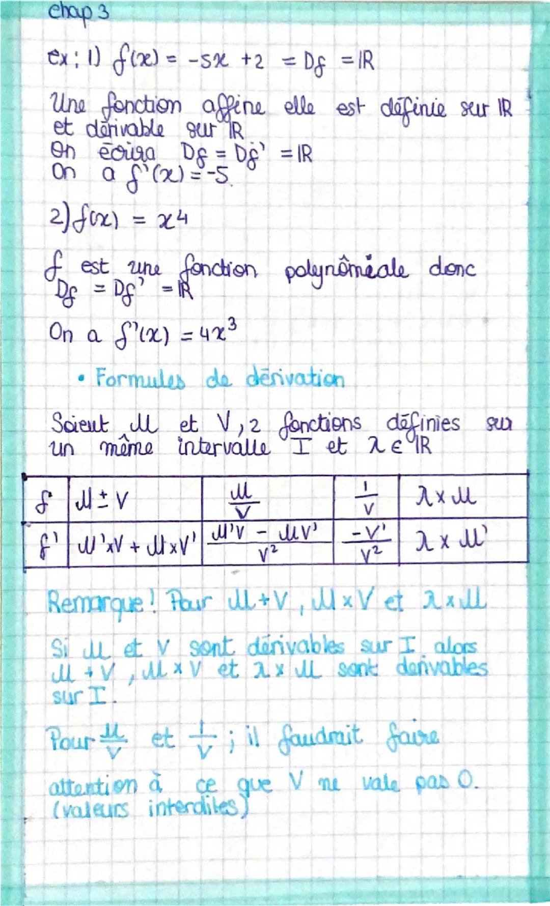chap 3
# Dérivation
T(h) = $\frac{f(a+h) -f(a)}{h}$
> Taux d'accroissement de f en a,
Il dépend de h
Ou appelle Ta la taugente à Cf en A